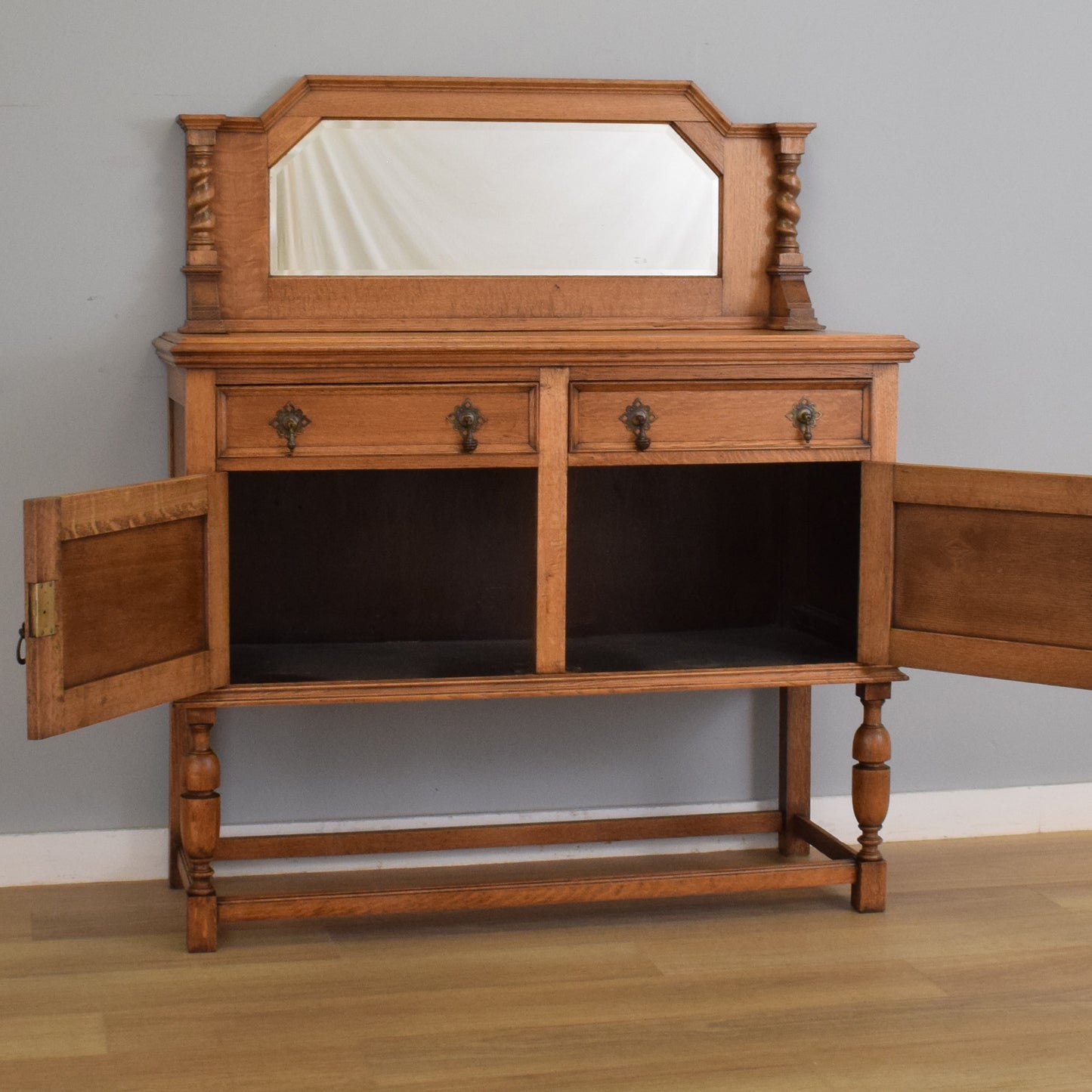 Mirrored Oak Sideboard