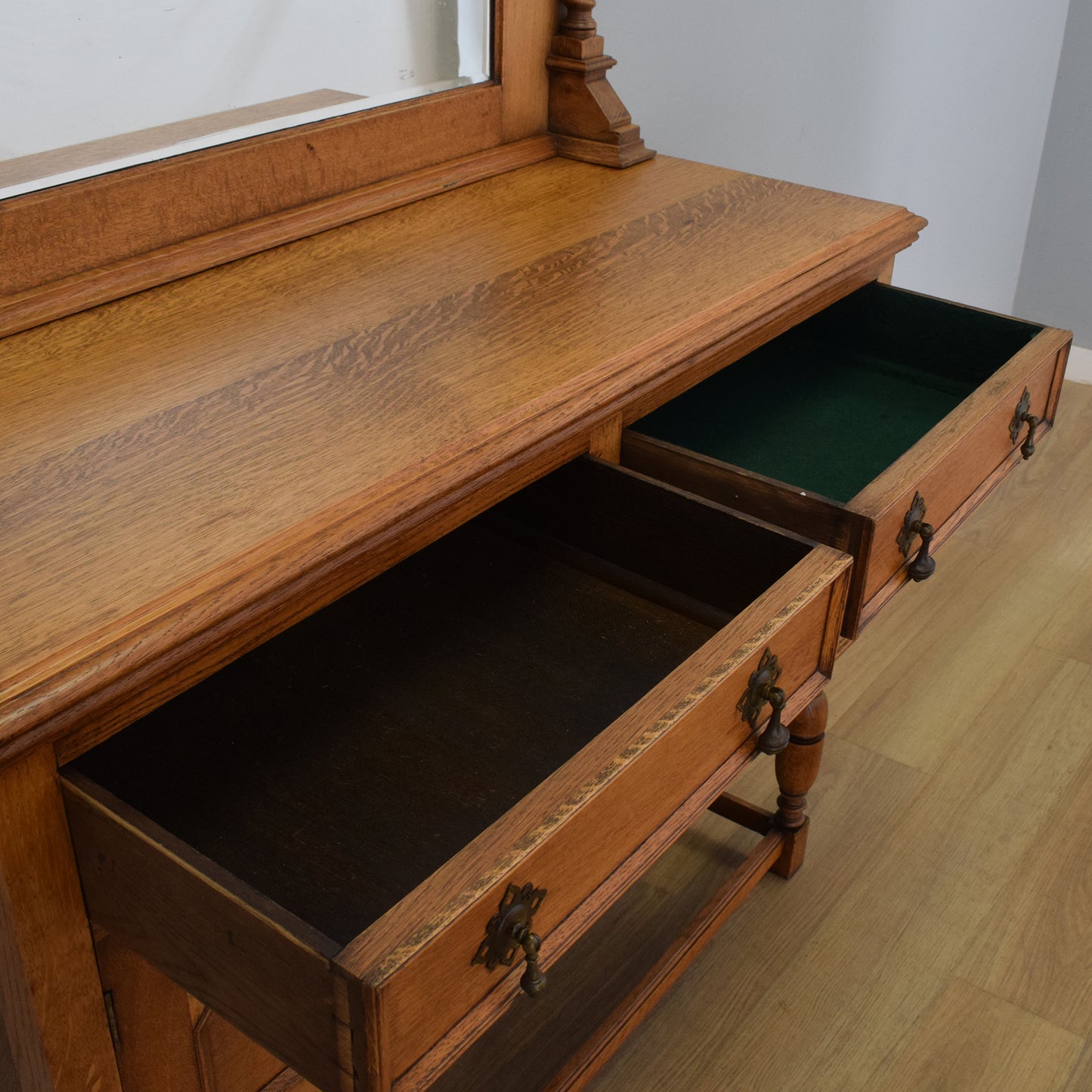 Mirrored Oak Sideboard