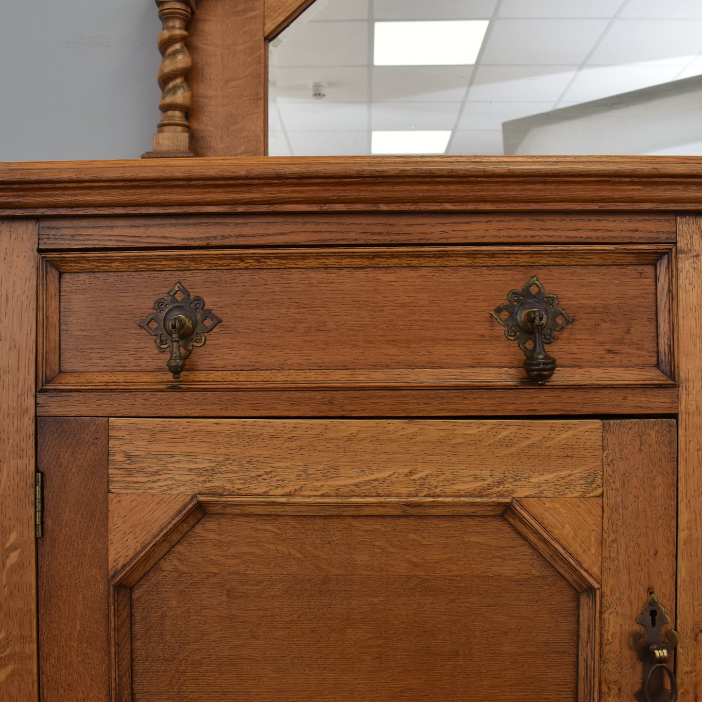Mirrored Oak Sideboard