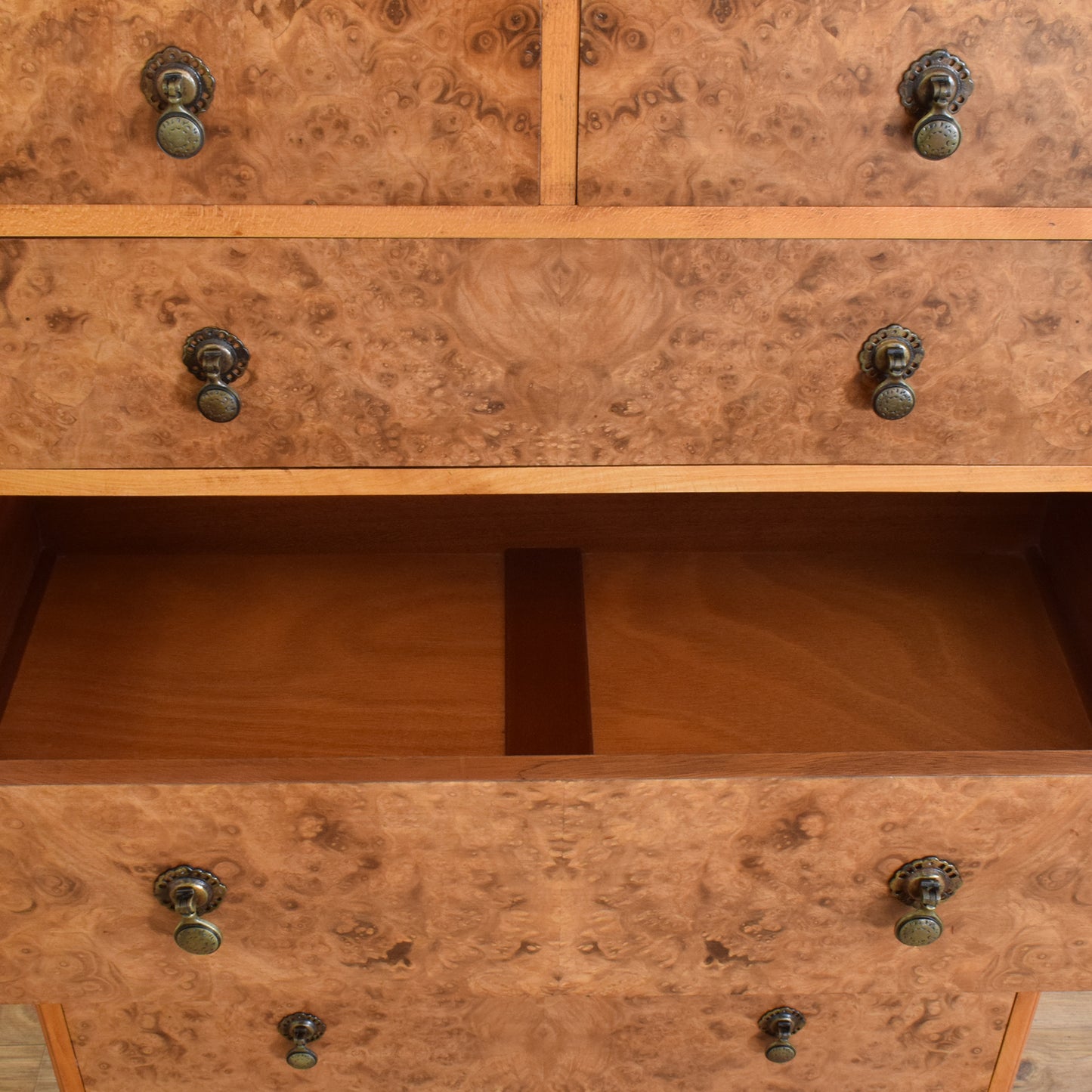 Walnut Veneer Chest Of Drawers