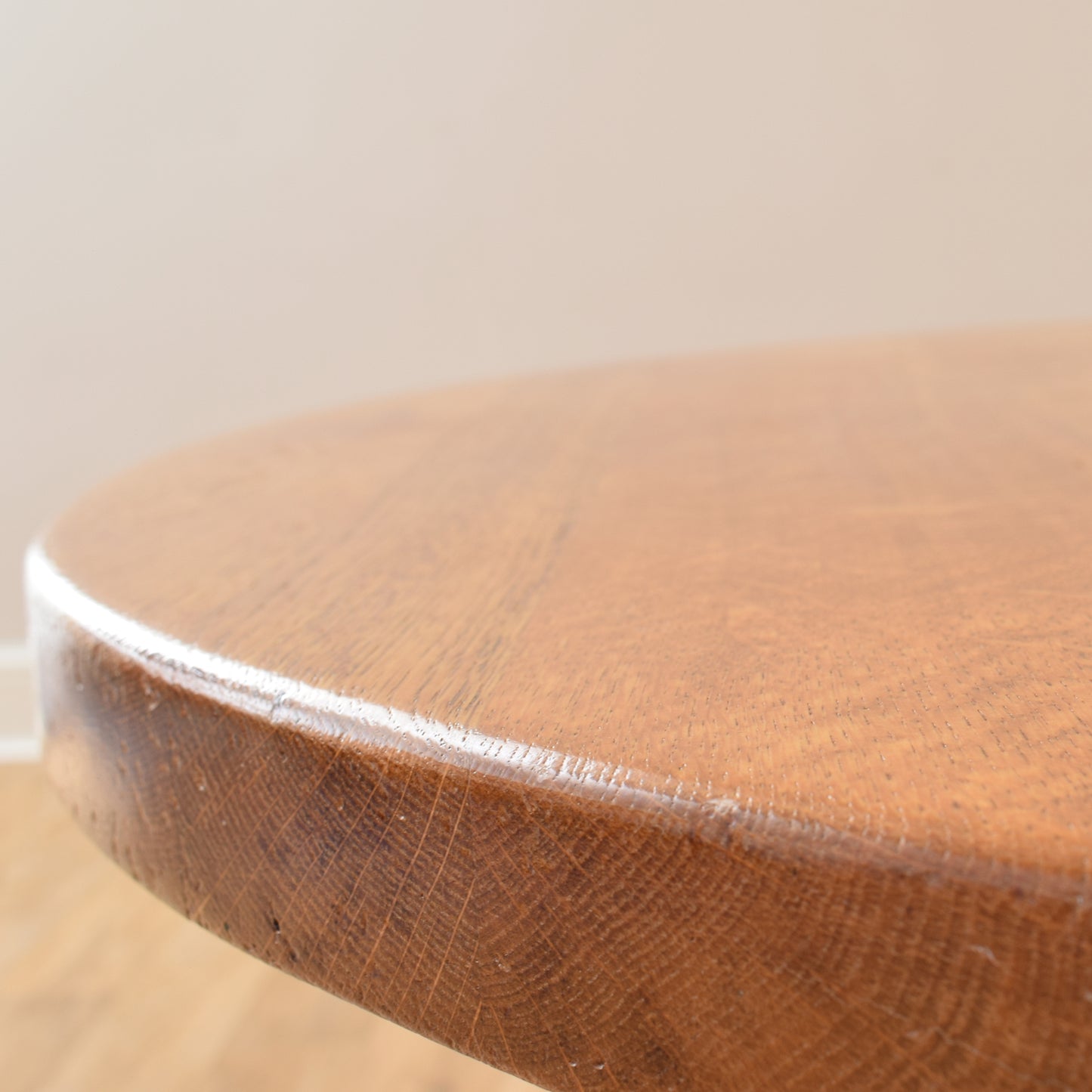 Round Oak Table And Four Chairs