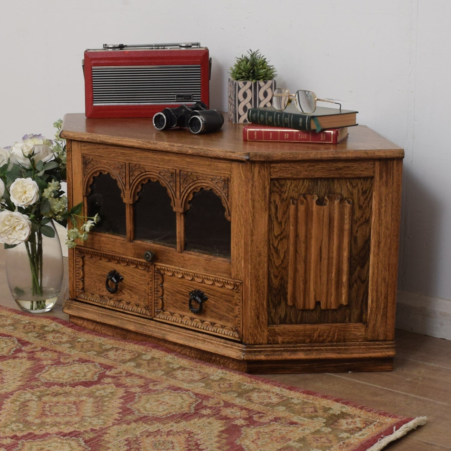Restored Oak TV Cabinet