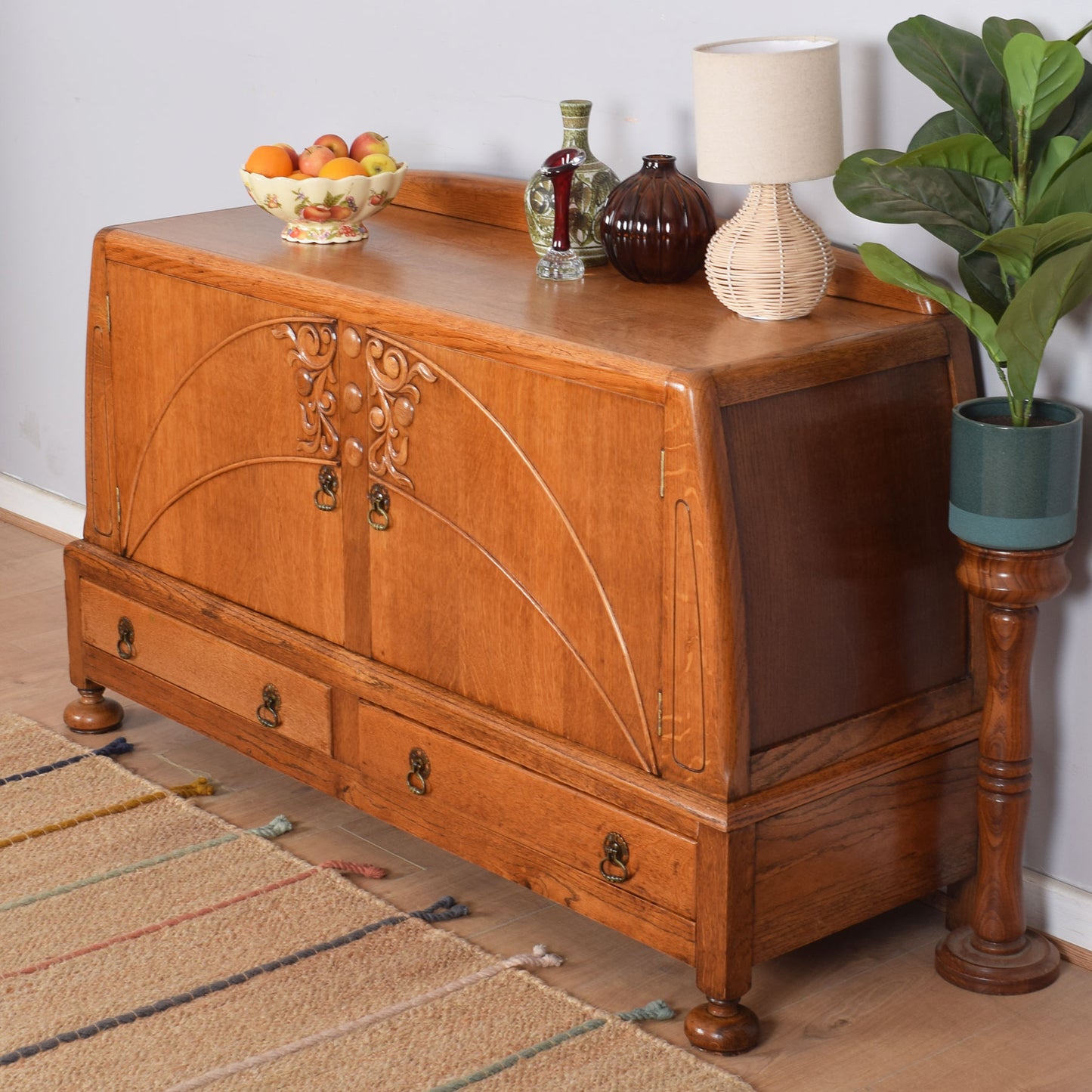 Ornate Oak Sideboard