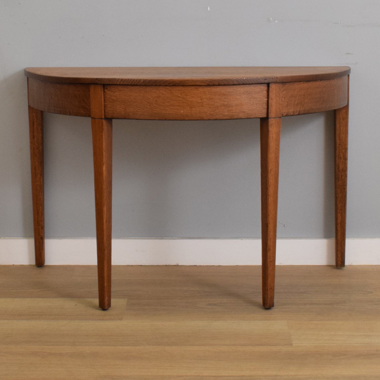 Oak Half-Moon Hall Table