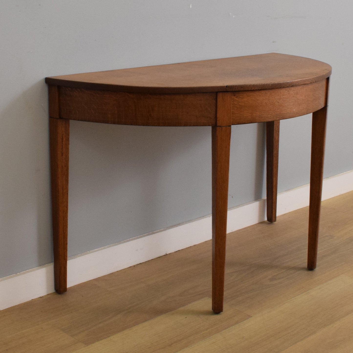 Oak Half-Moon Hall Table