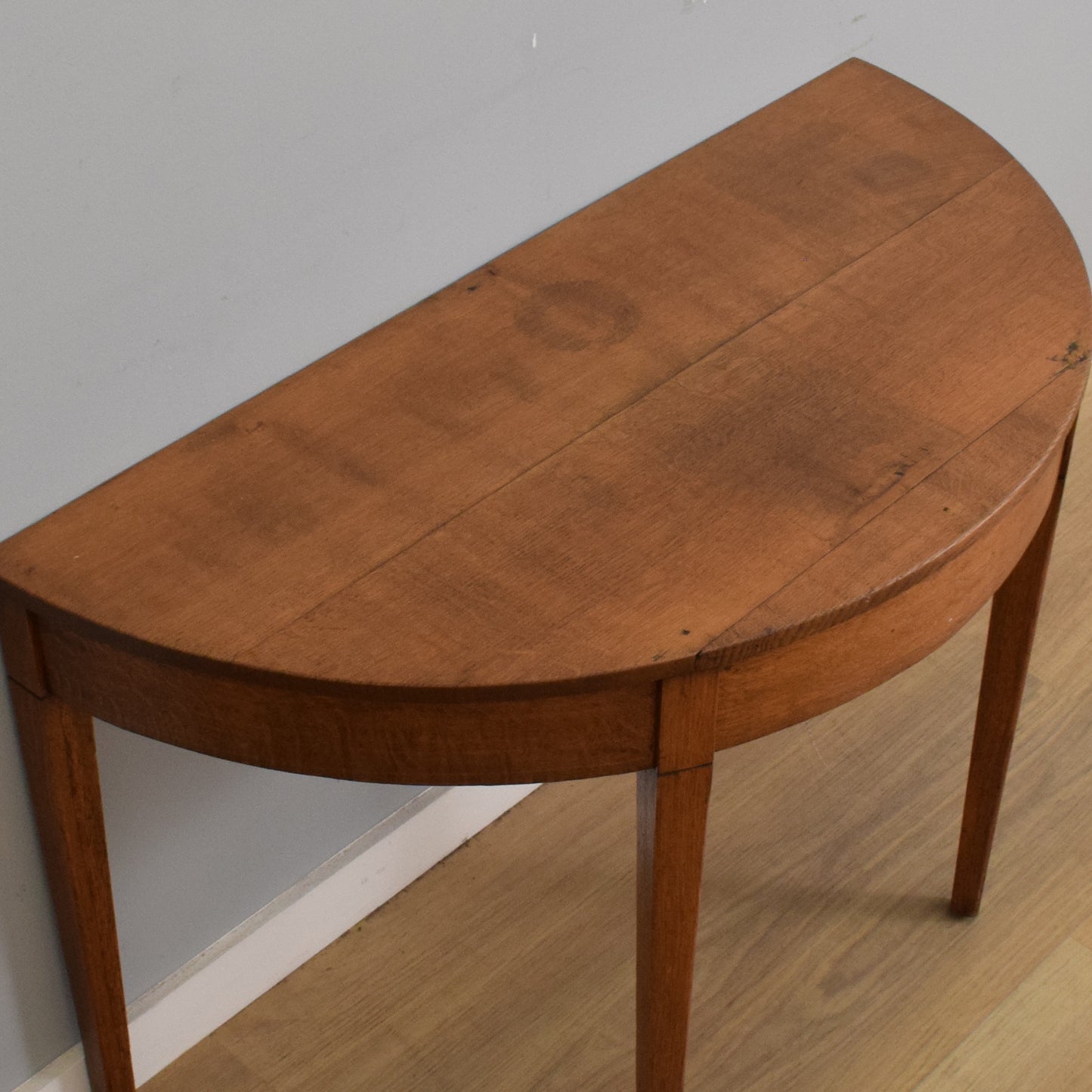 Oak Half-Moon Hall Table