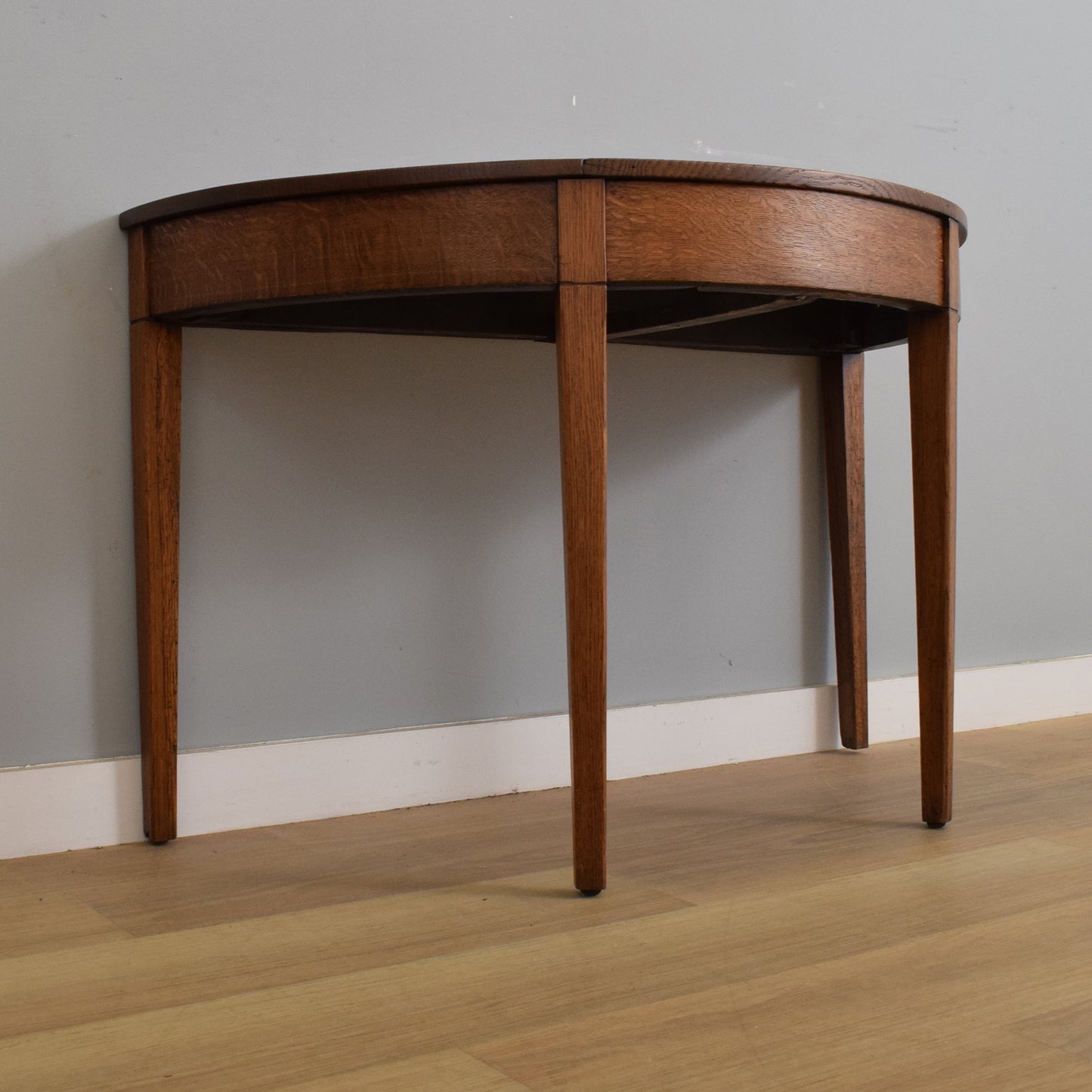 Oak Half-Moon Hall Table