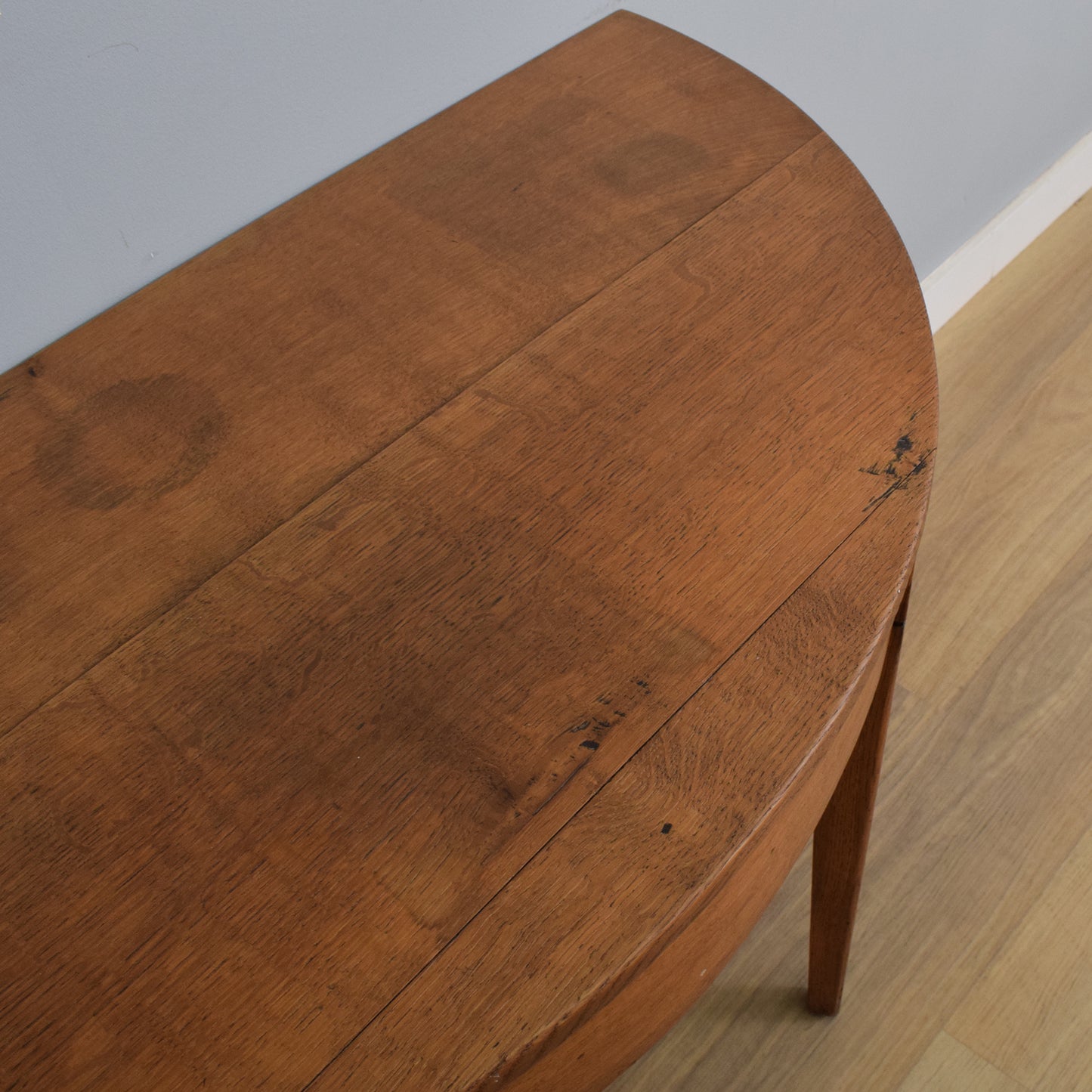 Oak Half-Moon Hall Table