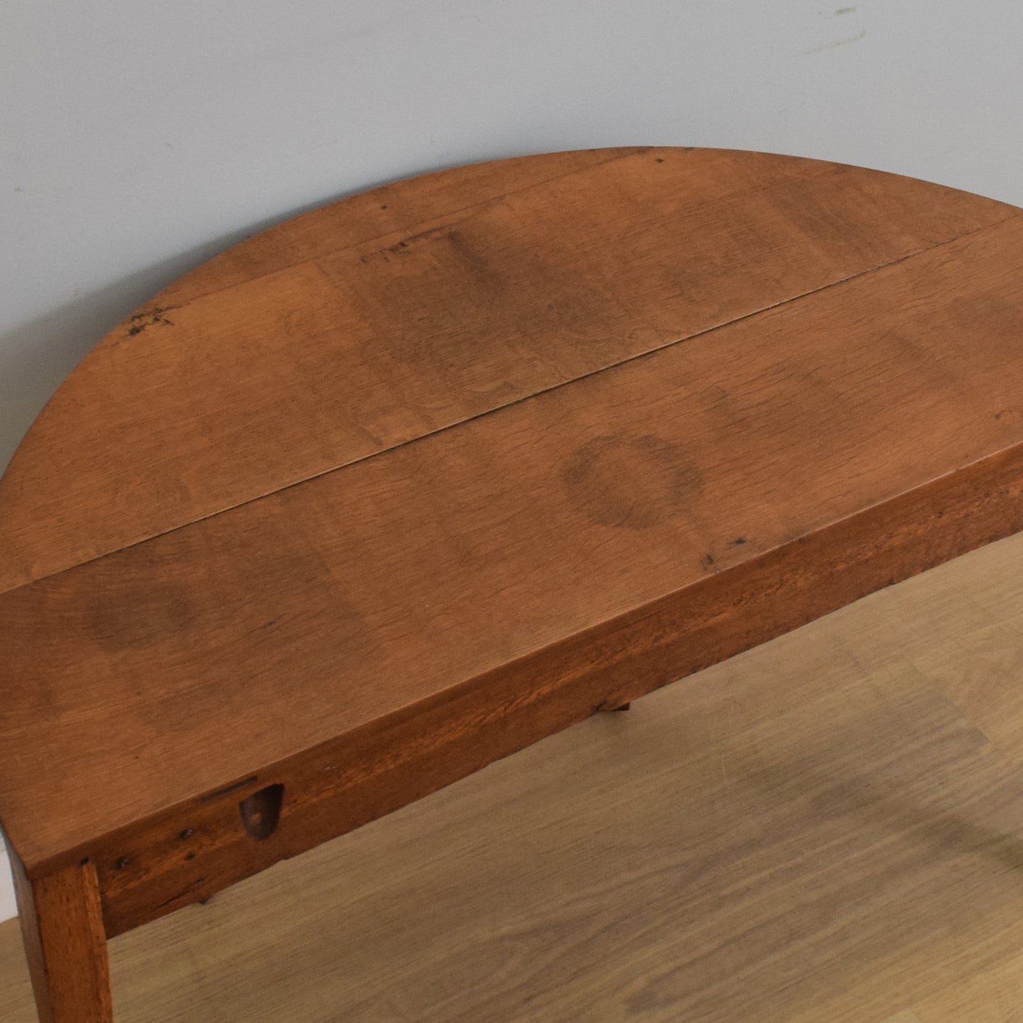 Oak Half-Moon Hall Table