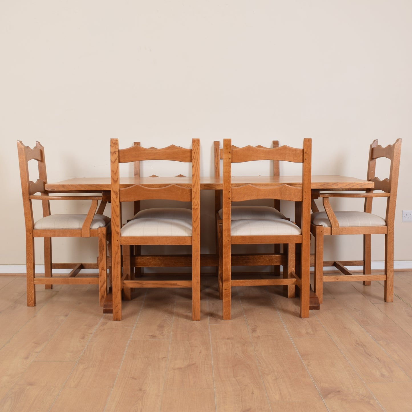 Solid Oak Table and Six Chairs