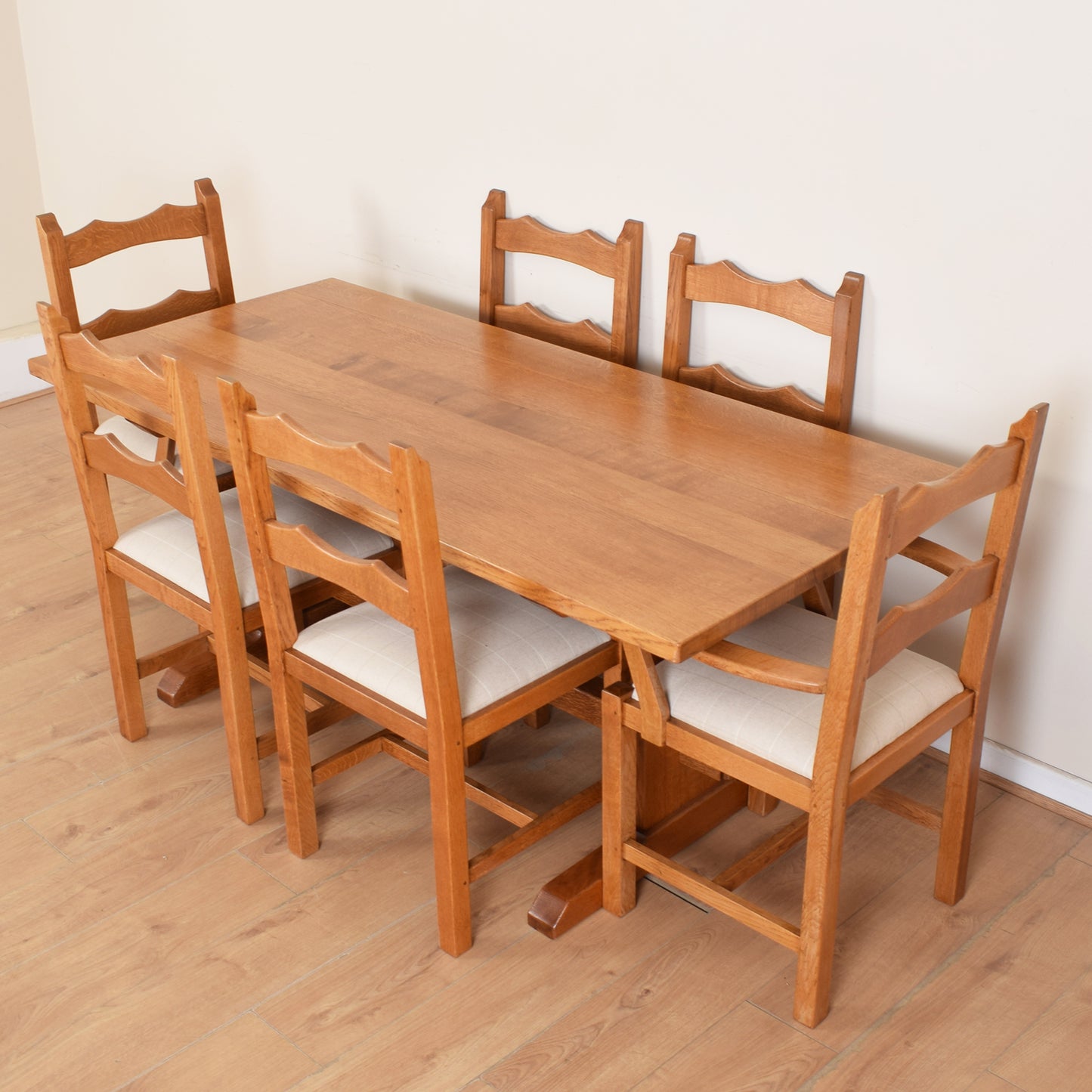 Solid Oak Table and Six Chairs