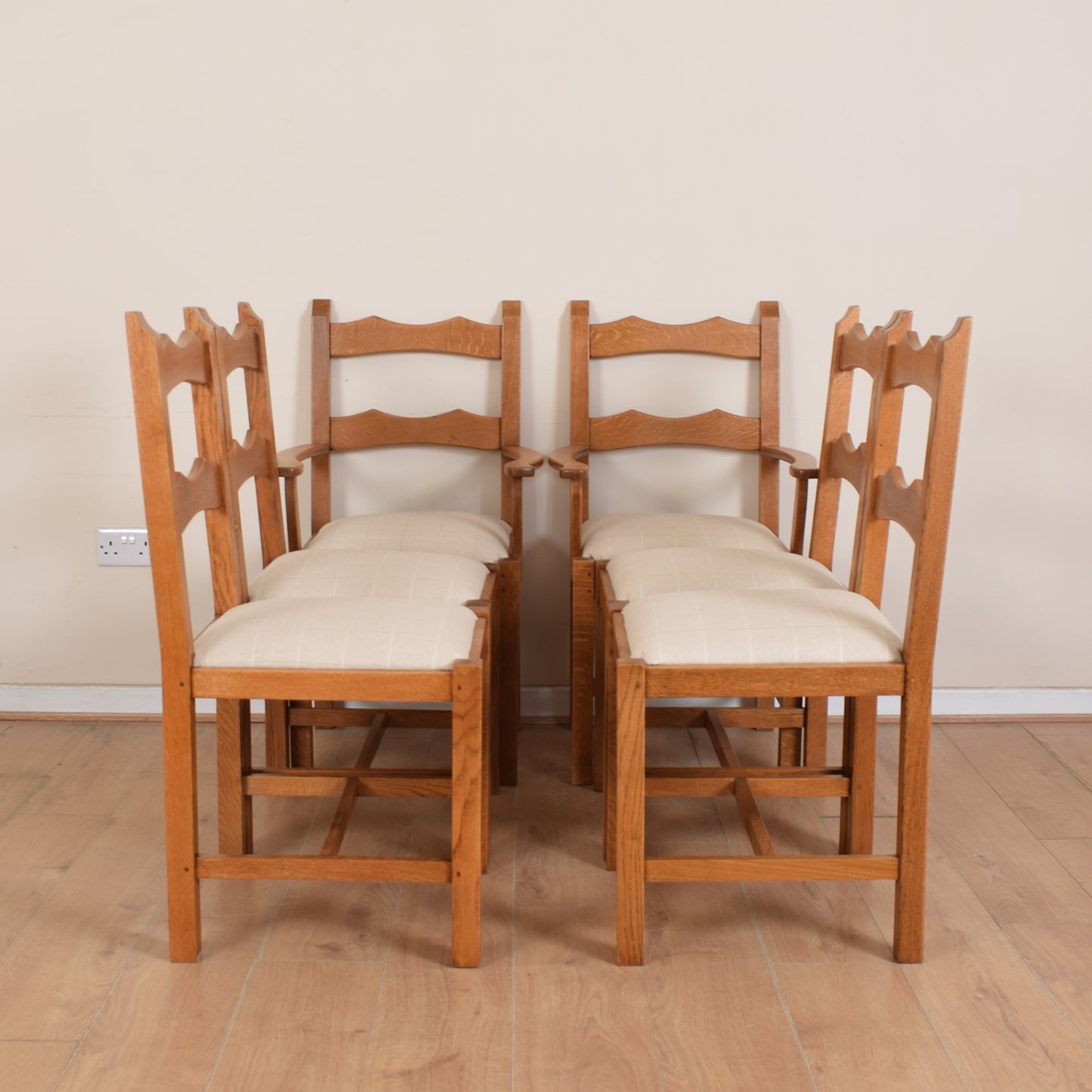 Solid Oak Table and Six Chairs