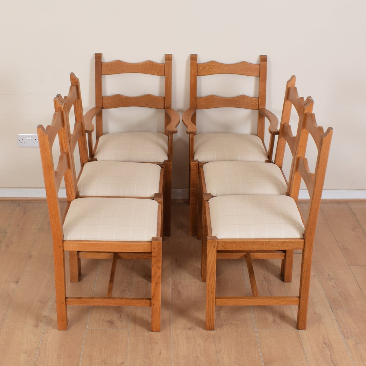 Solid Oak Table and Six Chairs