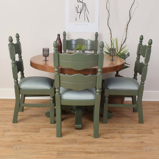 Painted Oak Table And Four Chairs