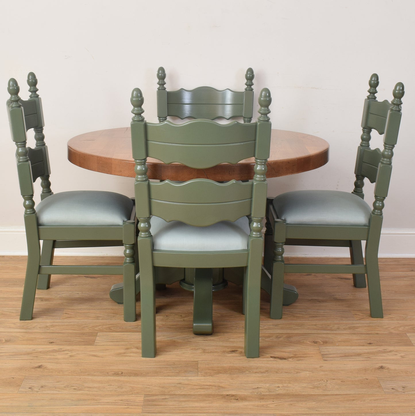 Painted Oak Table And Four Chairs