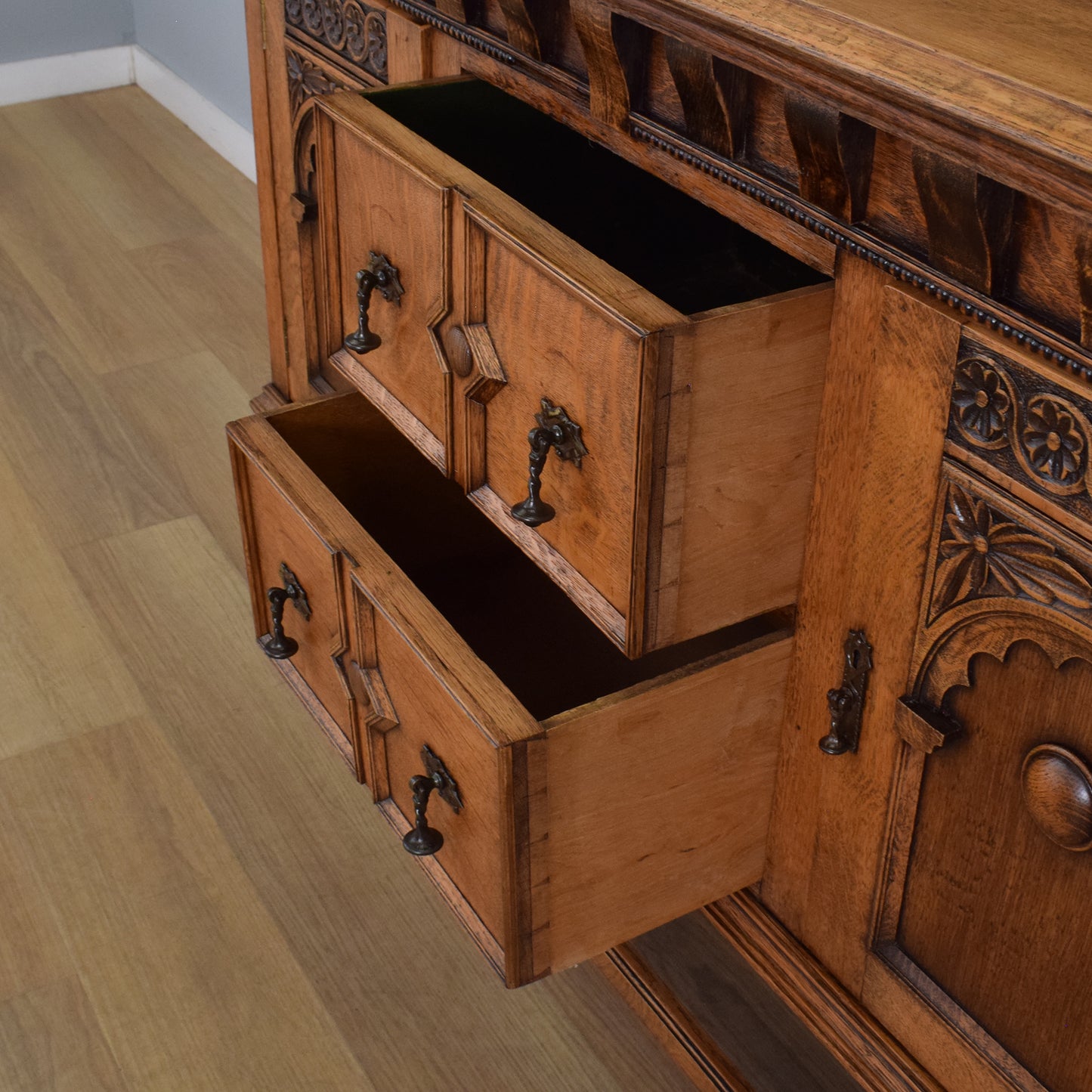 Carved Oak Sideboard