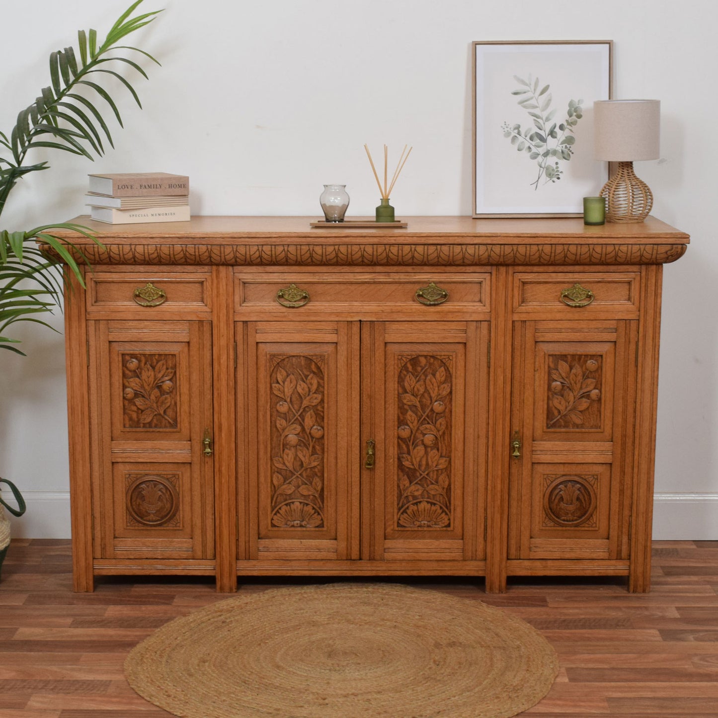 Carved Oak Sideboard