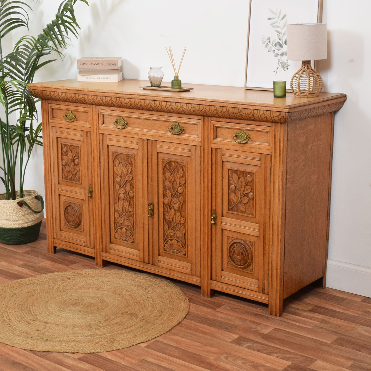 Carved Oak Sideboard