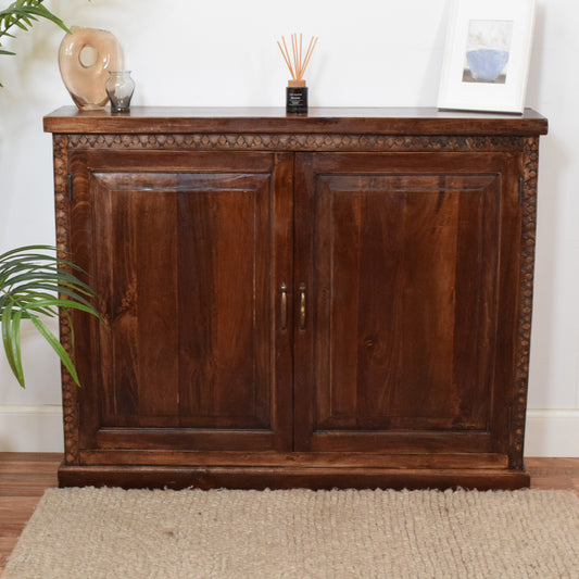 Carved mahogany bookcase