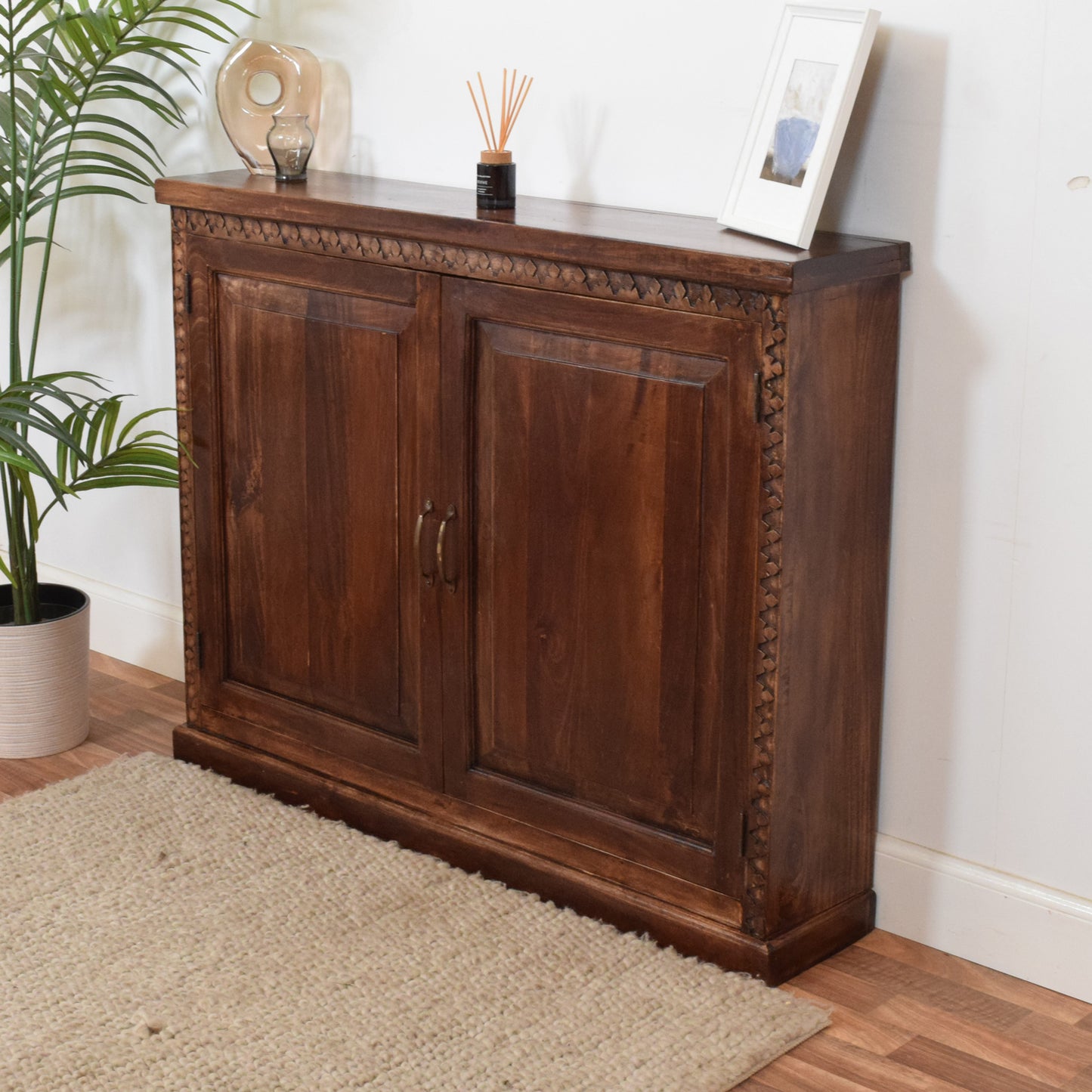 Carved mahogany bookcase