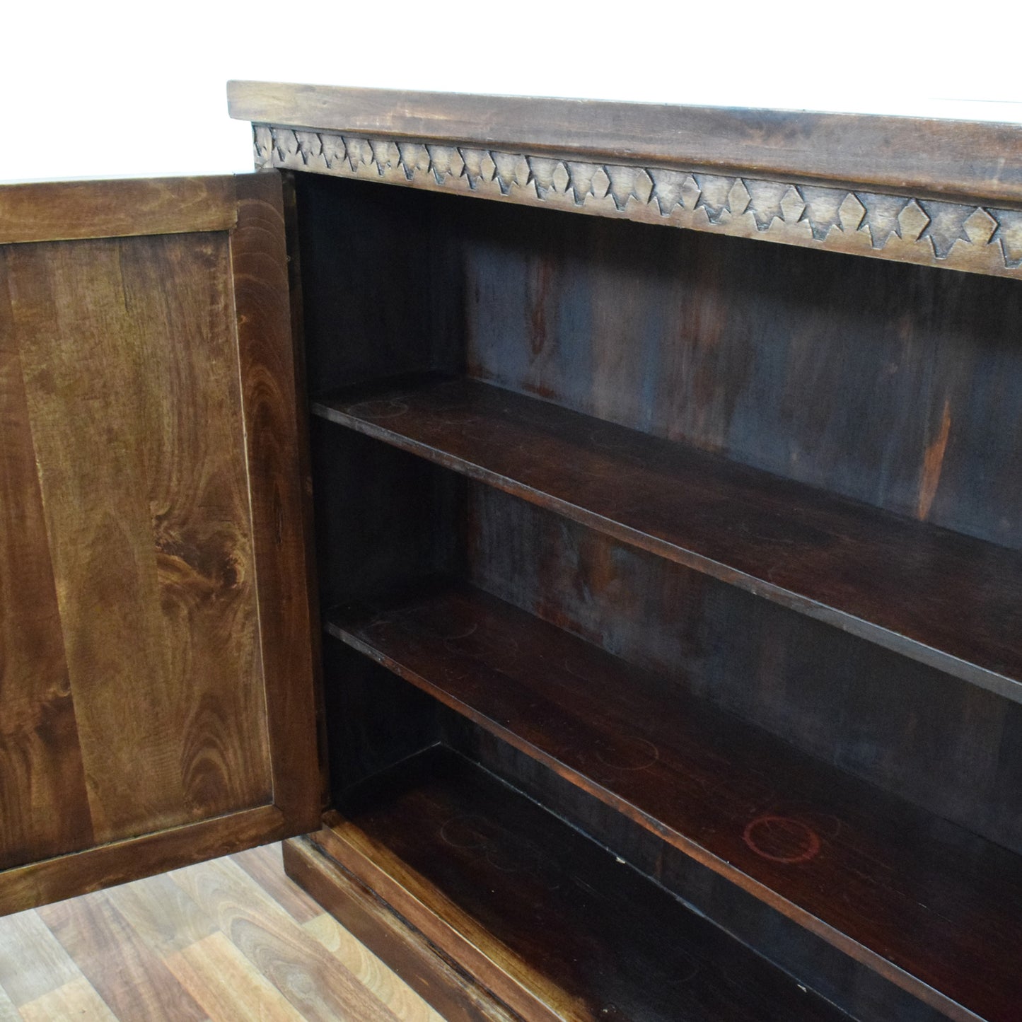 Carved mahogany bookcase