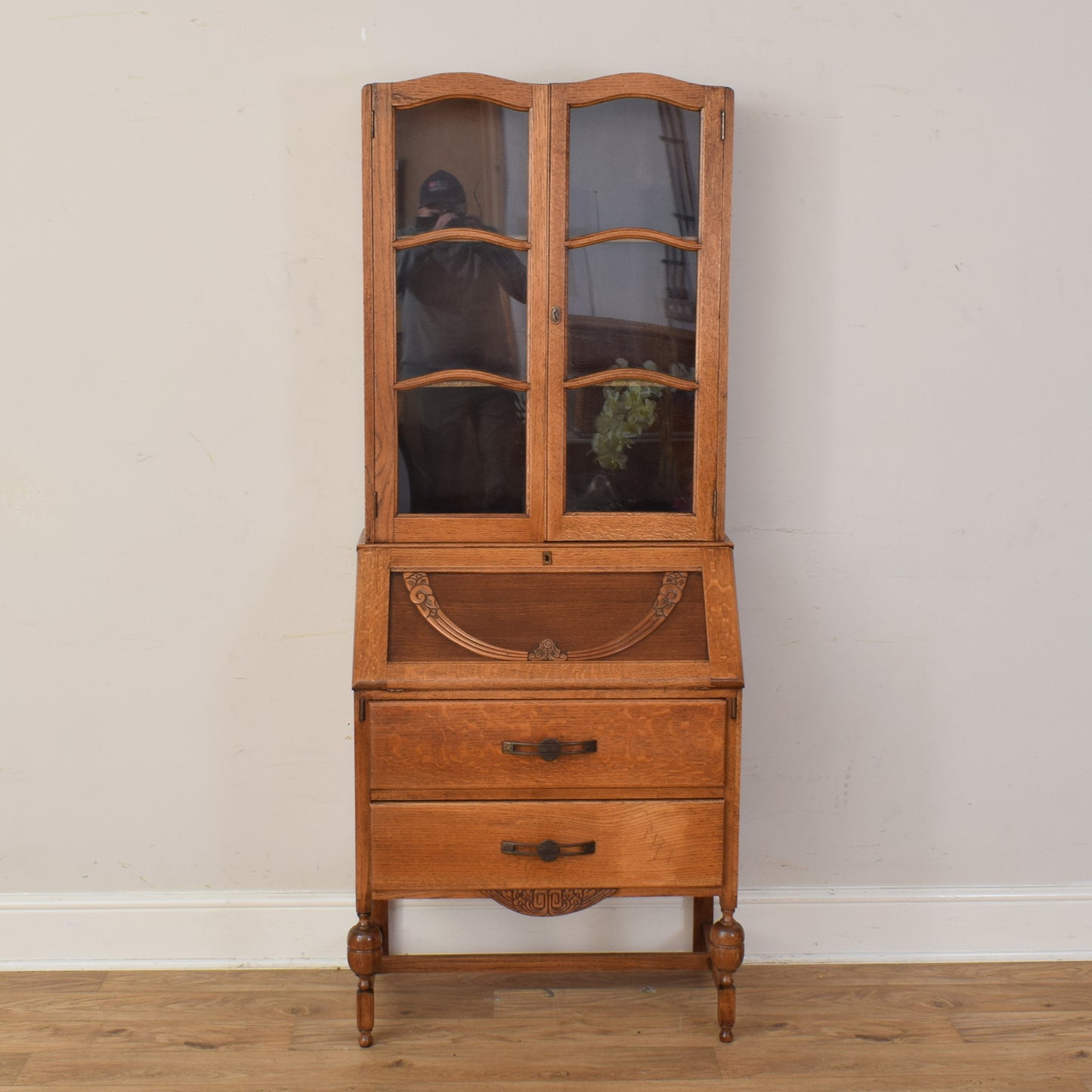 Oak Bureau Bookcase