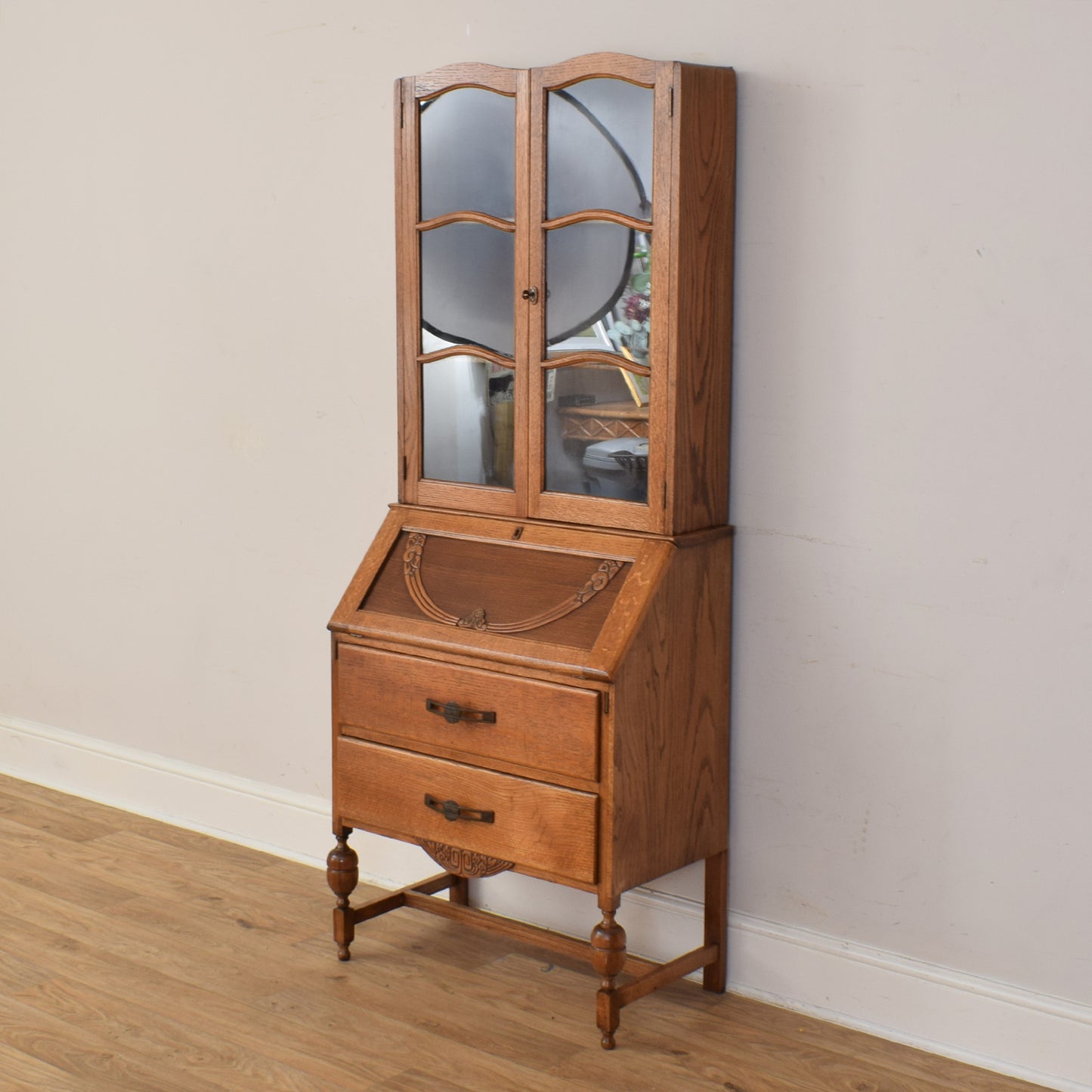 Oak Bureau Bookcase