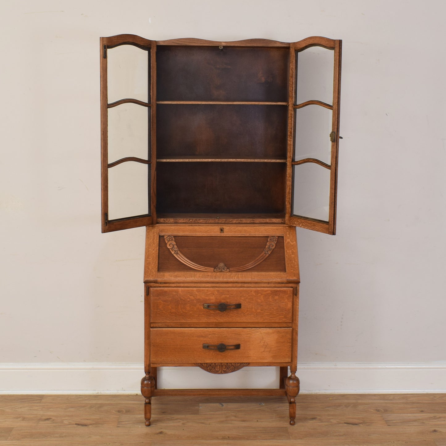 Oak Bureau Bookcase