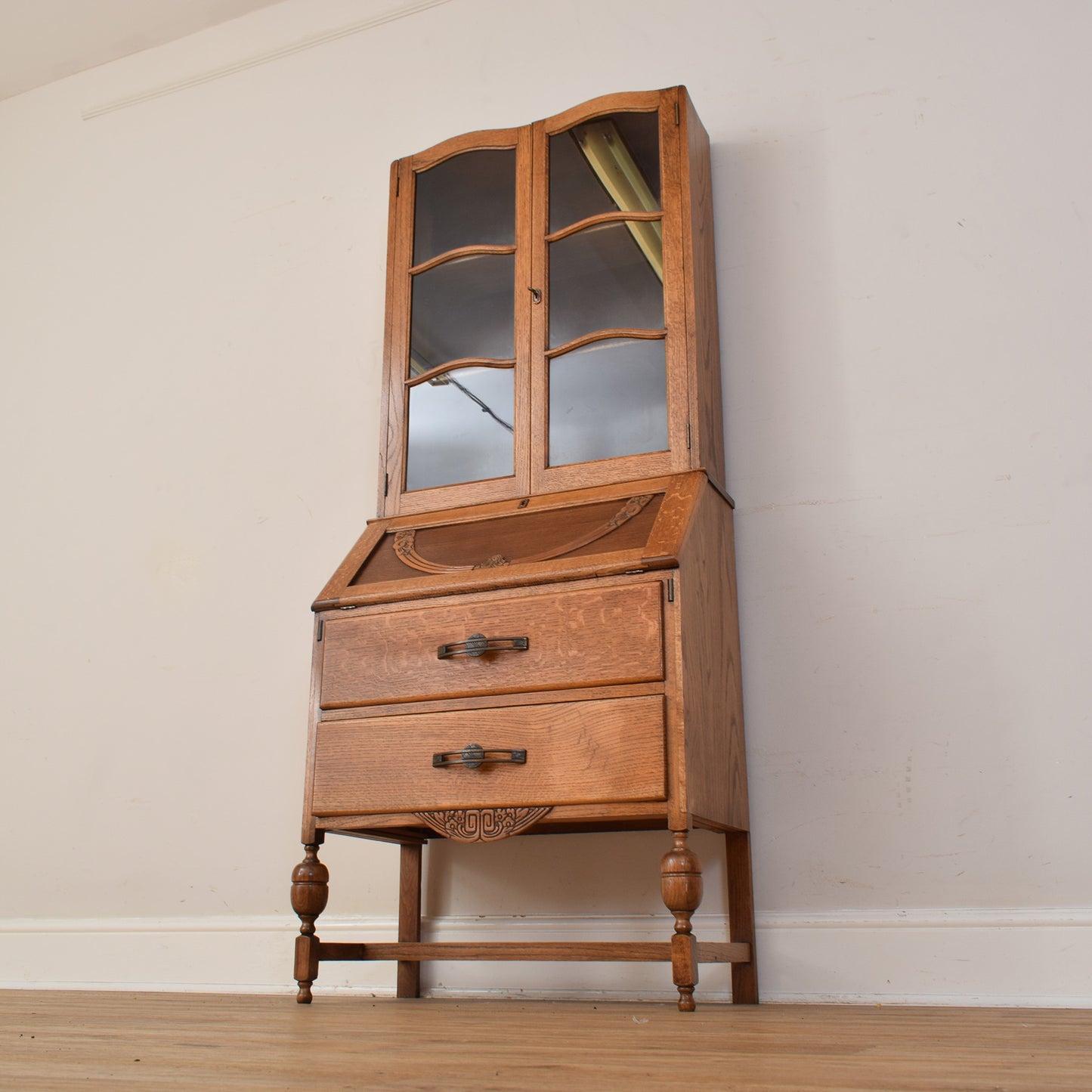 Oak Bureau Bookcase
