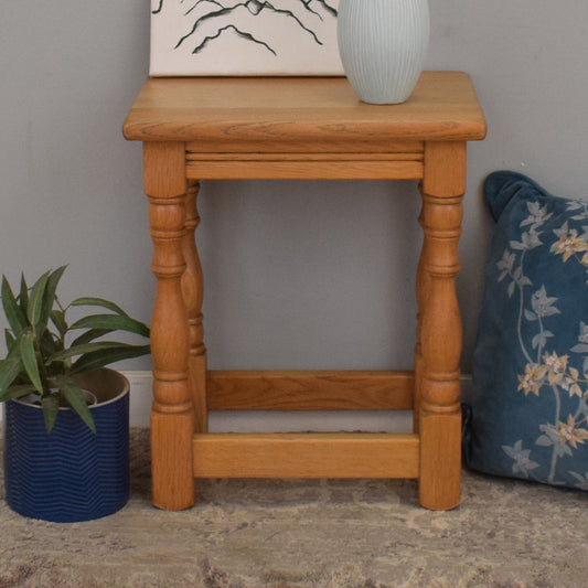 Small Blonde Oak Side Table