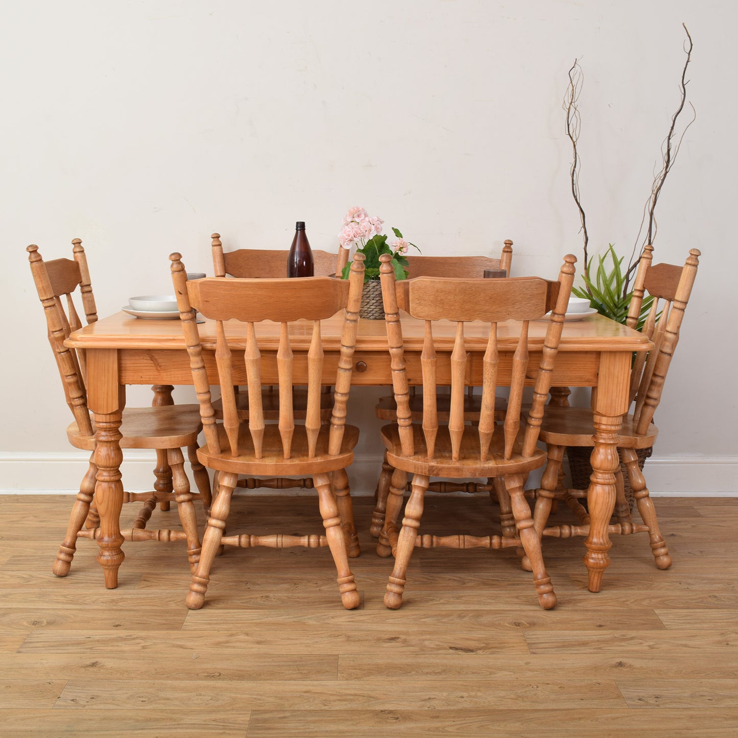 Pine Table And Six Chairs