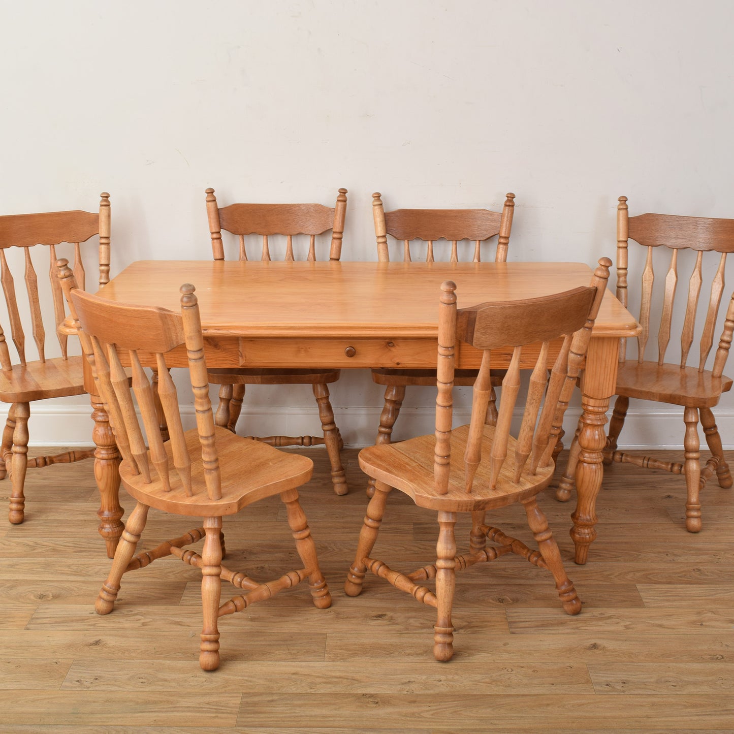 Pine Table And Six Chairs