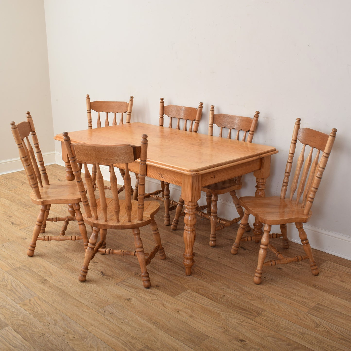 Pine Table And Six Chairs