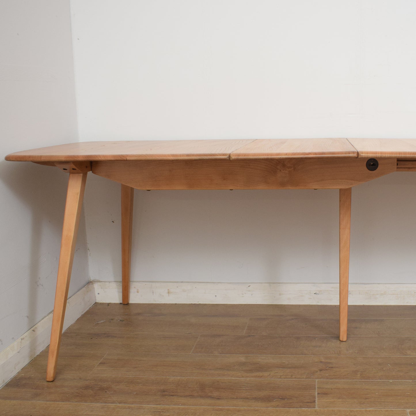 Restored Ercol Grand Windsor Plank Table And Eight Chairs
