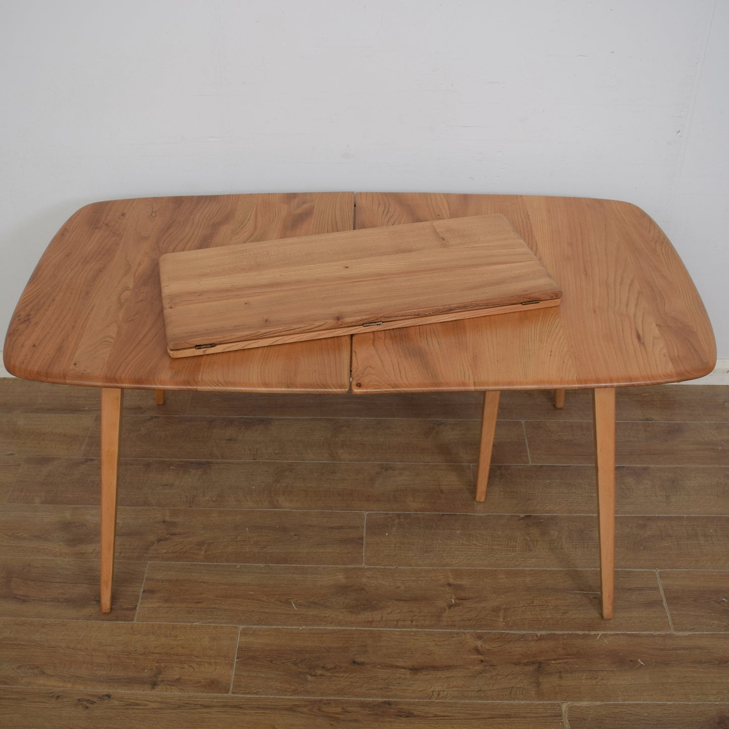 Restored Ercol Grand Windsor Plank Table And Eight Chairs