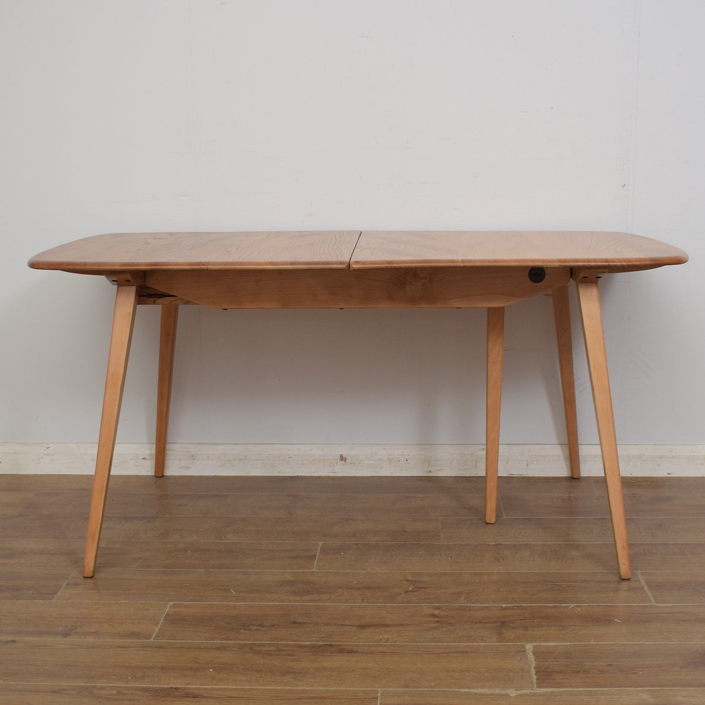 Restored Ercol Grand Windsor Plank Table And Eight Chairs