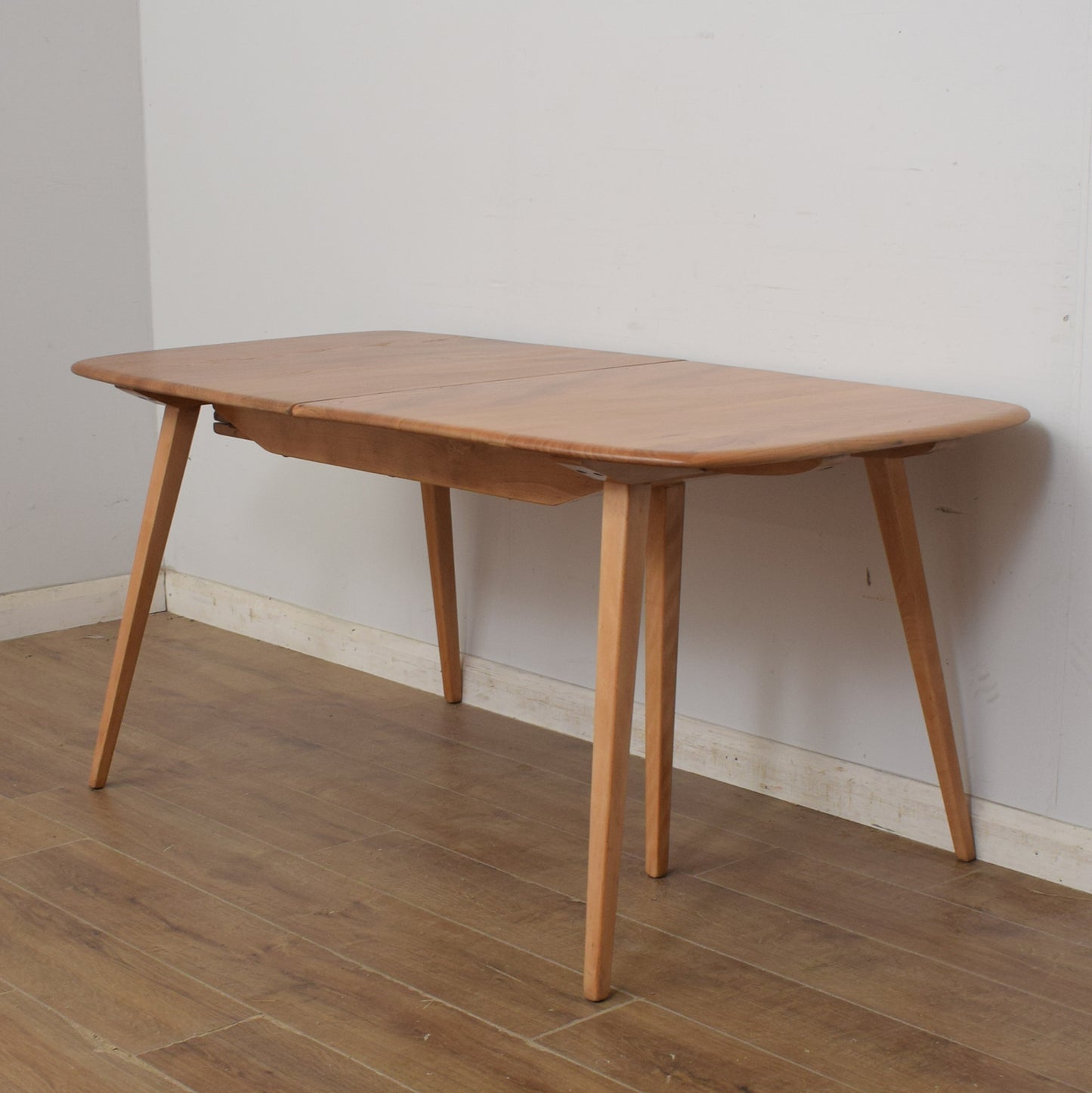 Restored Ercol Grand Windsor Plank Table And Eight Chairs