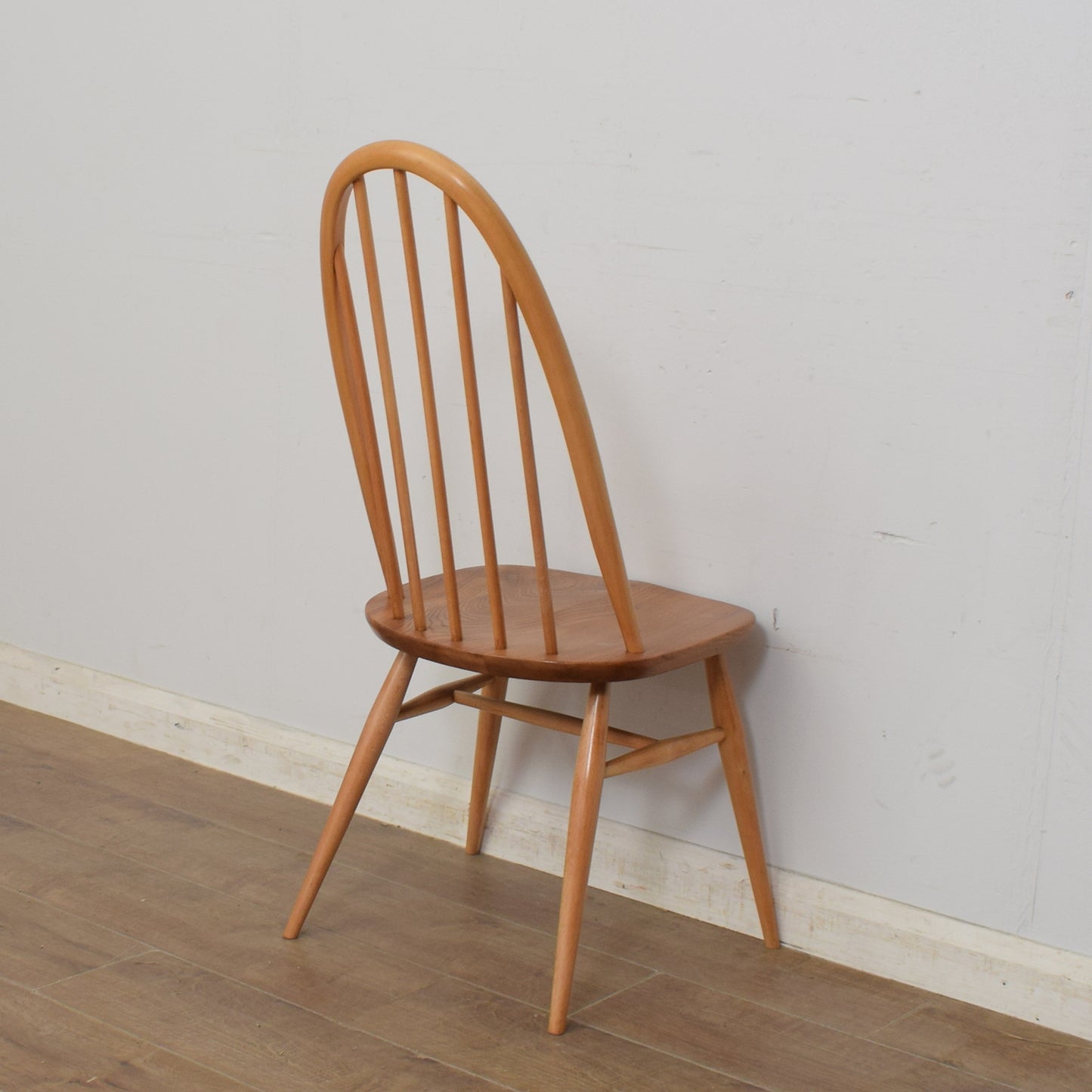 Restored Ercol Grand Windsor Plank Table And Eight Chairs