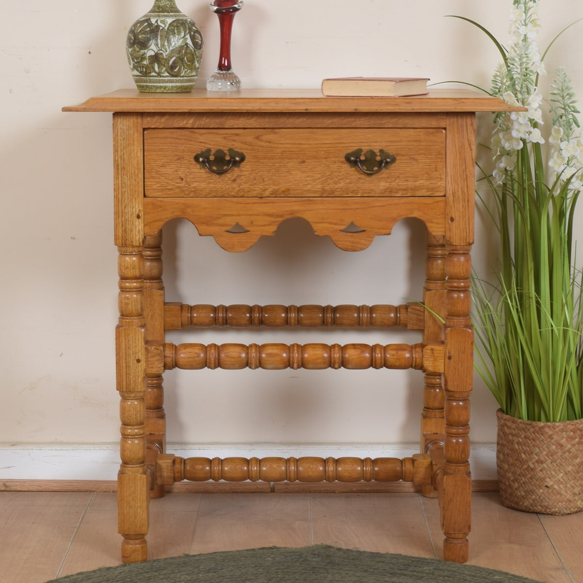 Solid Oak Console Table