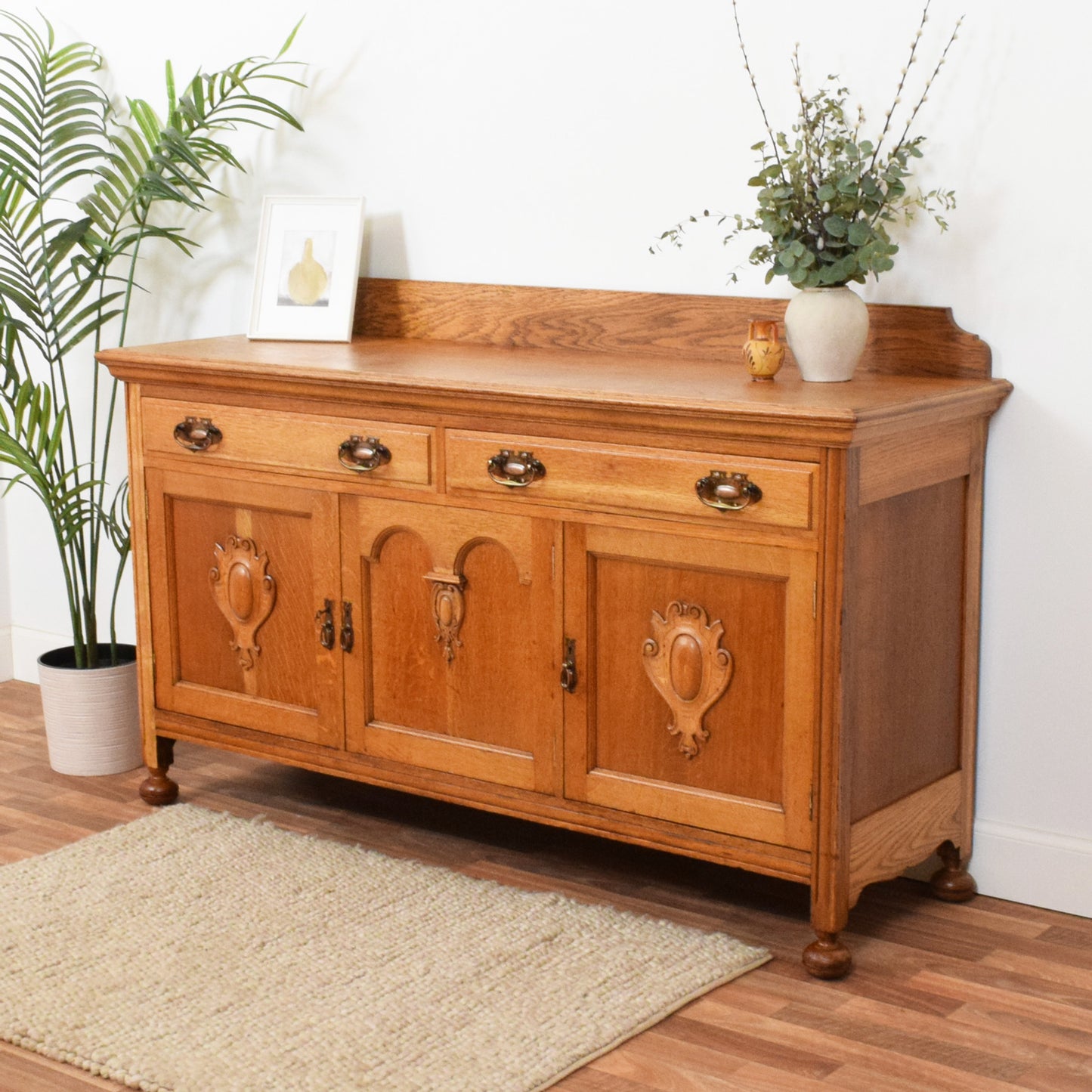 Carved Oak Sideboard