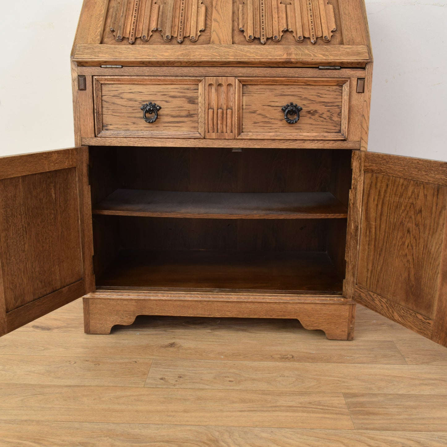 Oak Linenfold Bureau