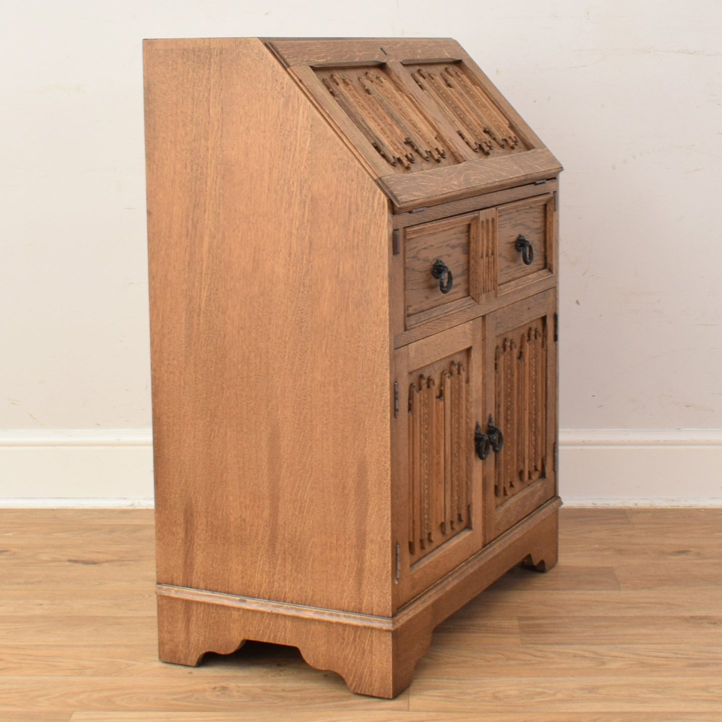 Oak Linenfold Bureau