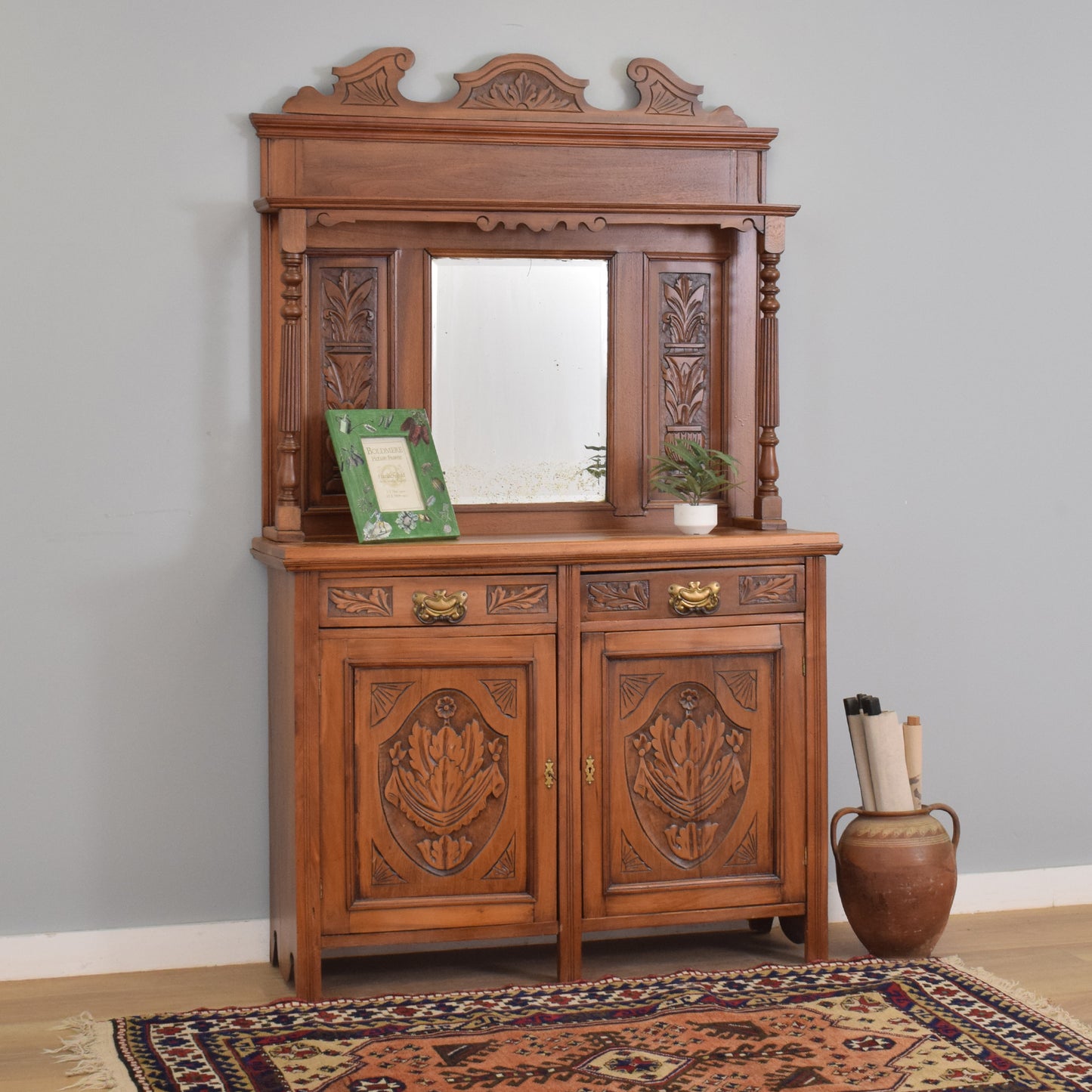 Walnut Mirrored Sideboard