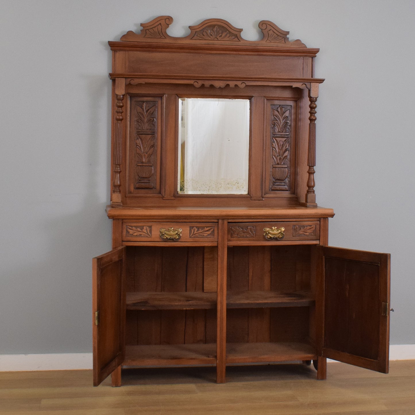 Walnut Mirrored Sideboard