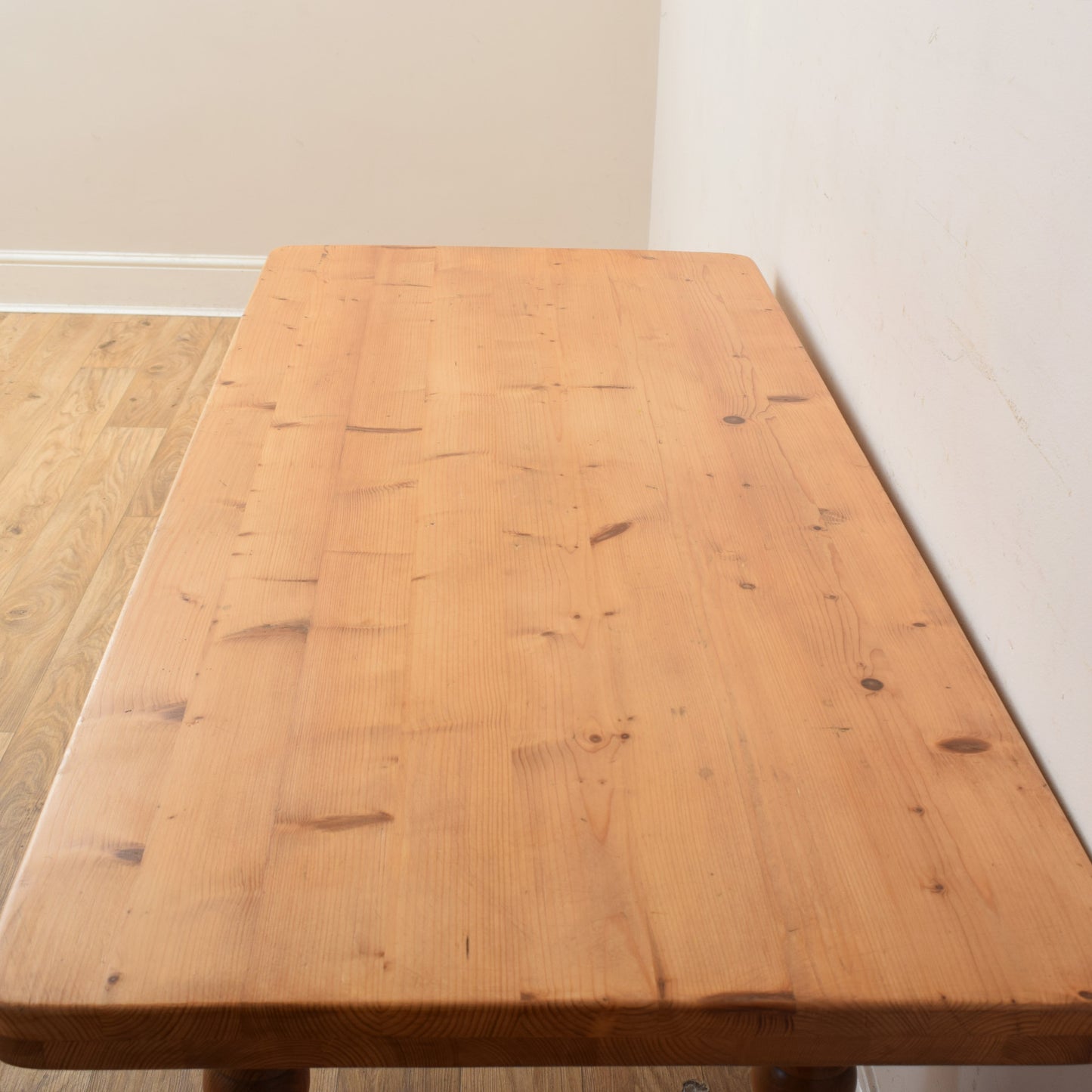 Narrow Pine Table And Two Stools