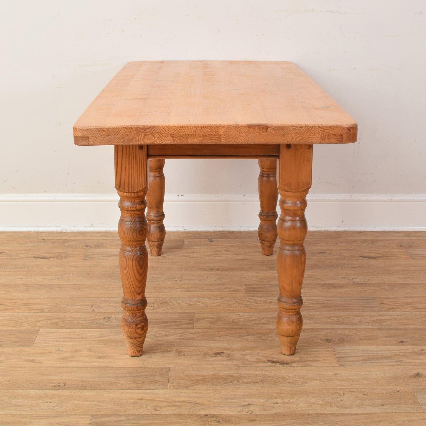 Narrow Pine Table And Two Stools