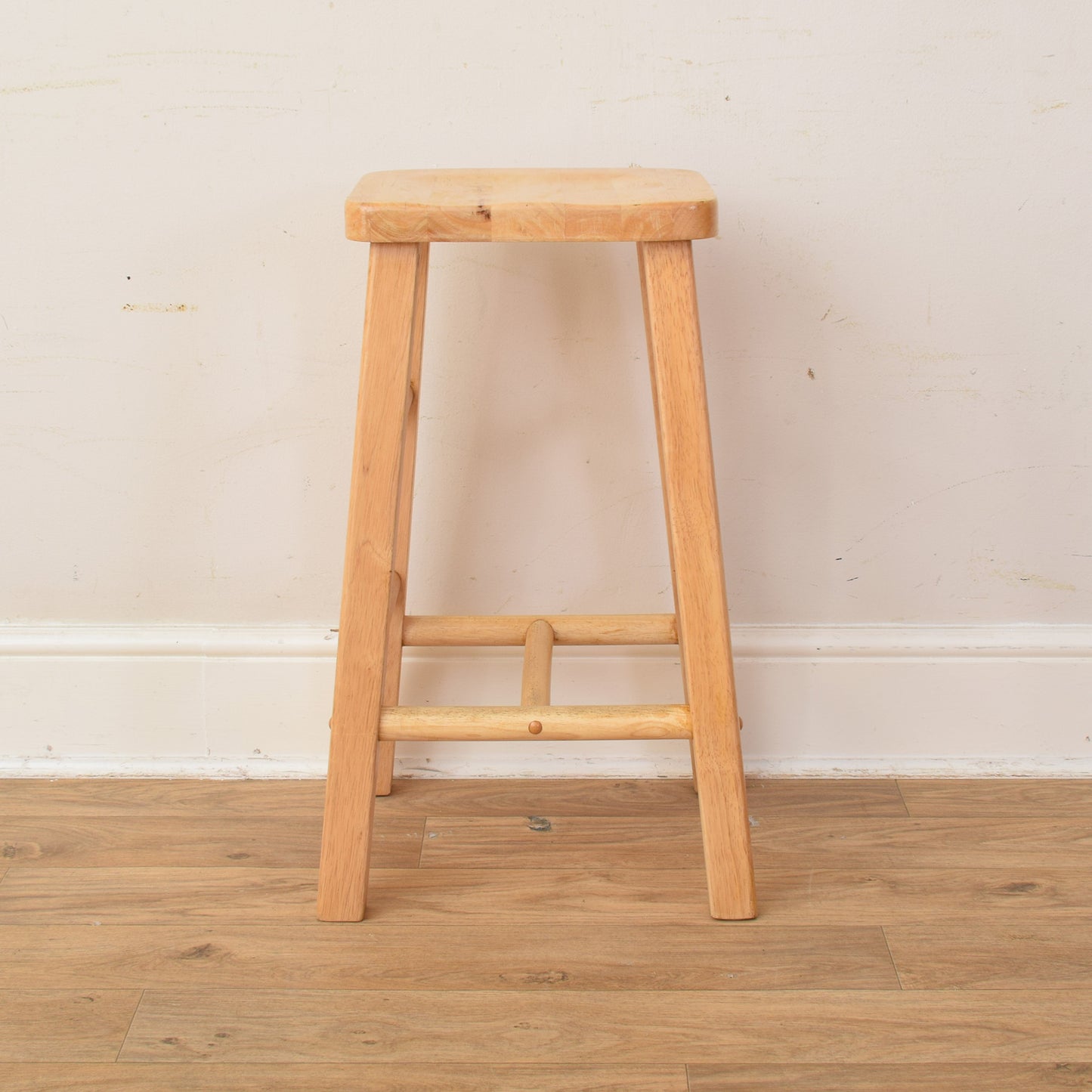Narrow Pine Table And Two Stools