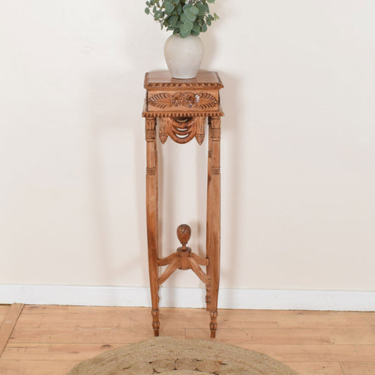 Carved Mahogany Plant Stand