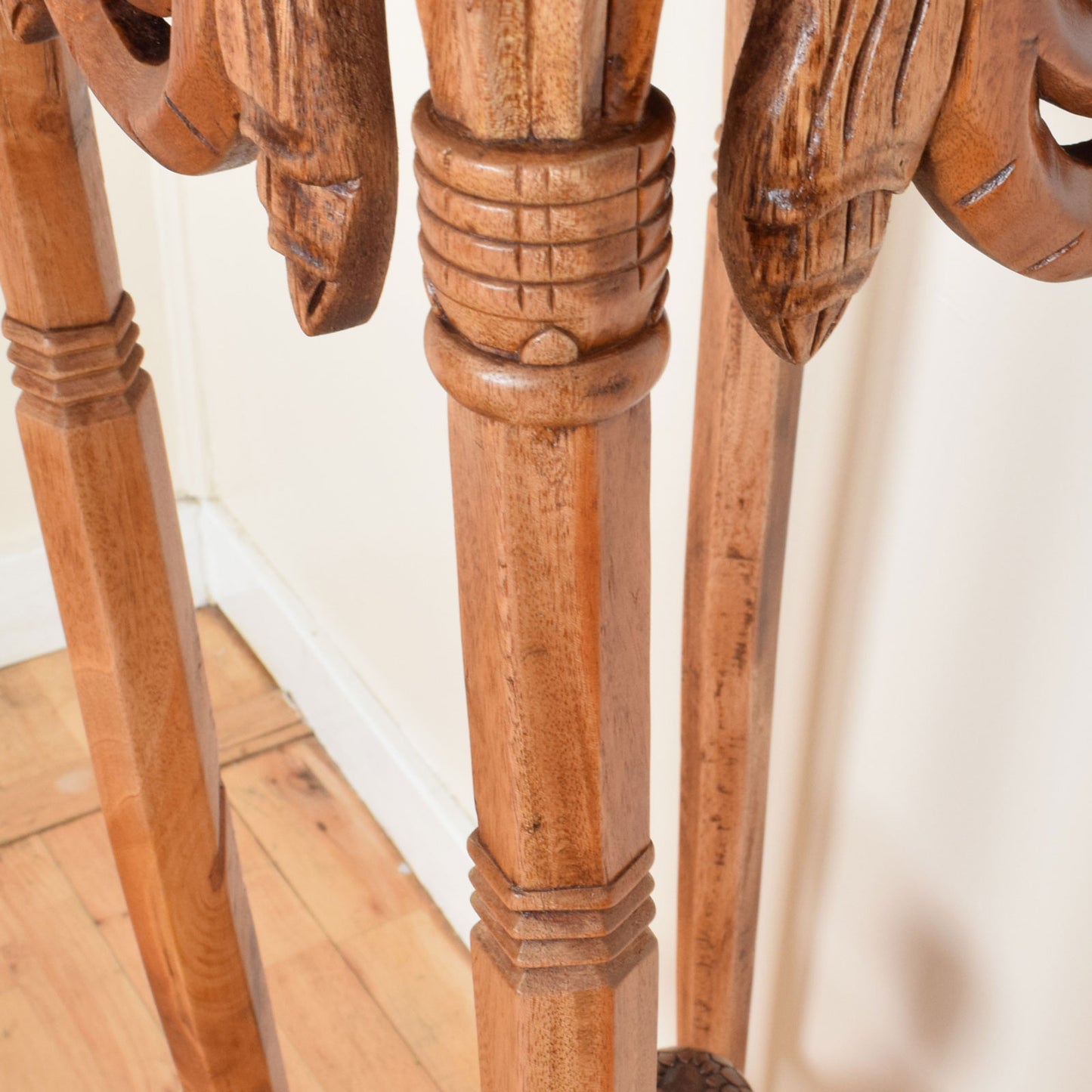 Carved Mahogany Plant Stand