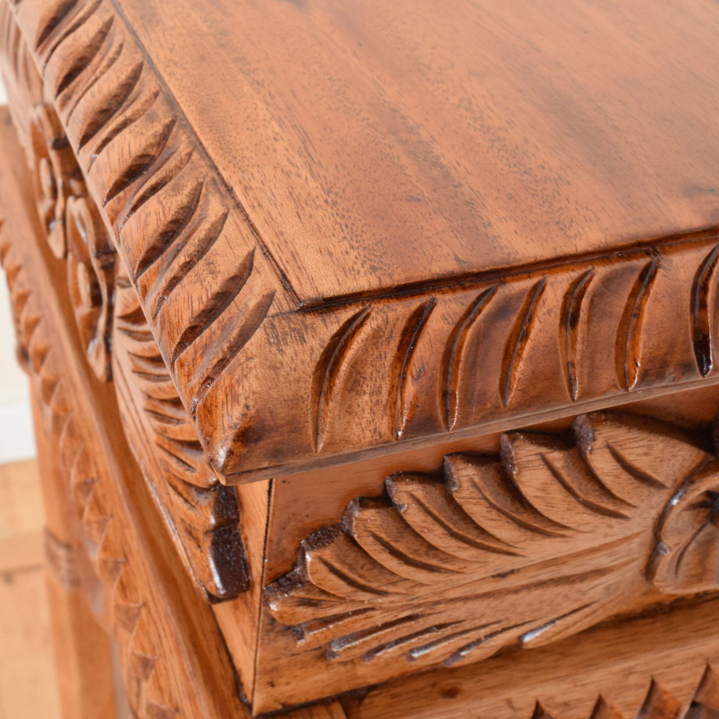 Carved Mahogany Plant Stand